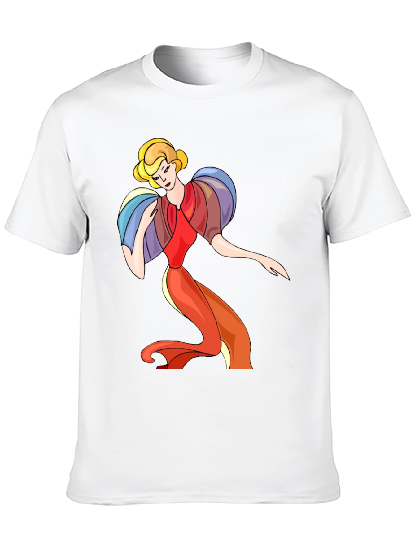 Retro Cartoon Lady Black T-Shirt