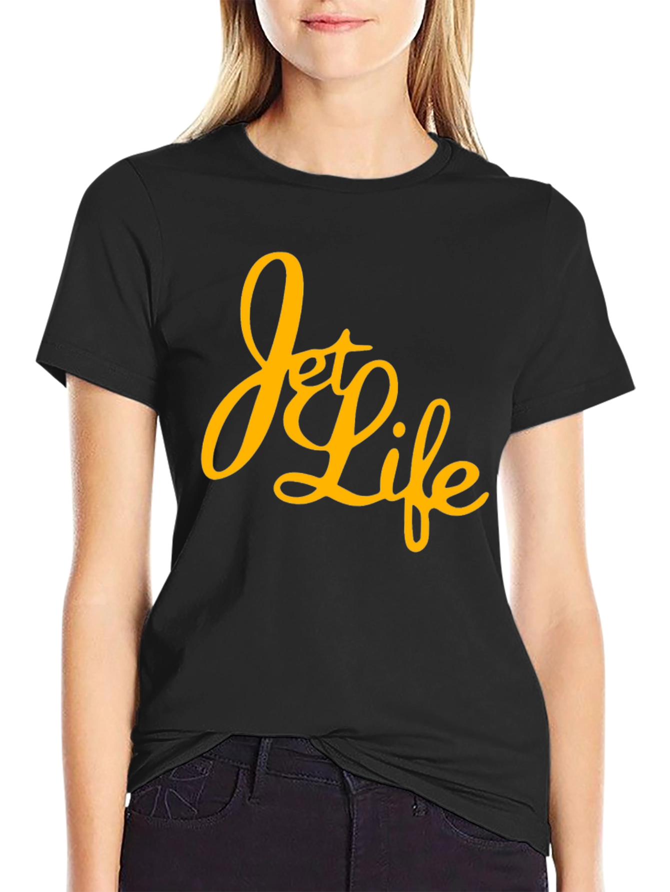 Jet Life Graphic T-Shirt - Black Crew Neck Tee