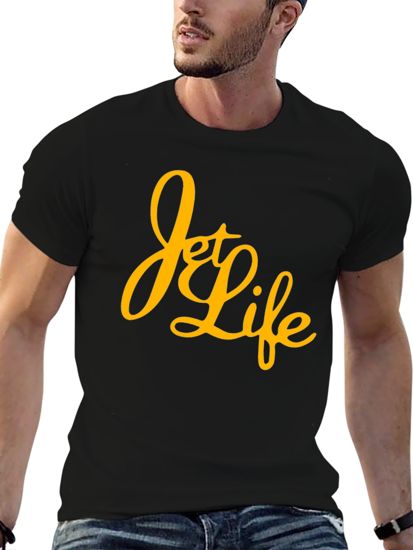 Jet Life Graphic T-Shirt - Black Crew Neck Tee