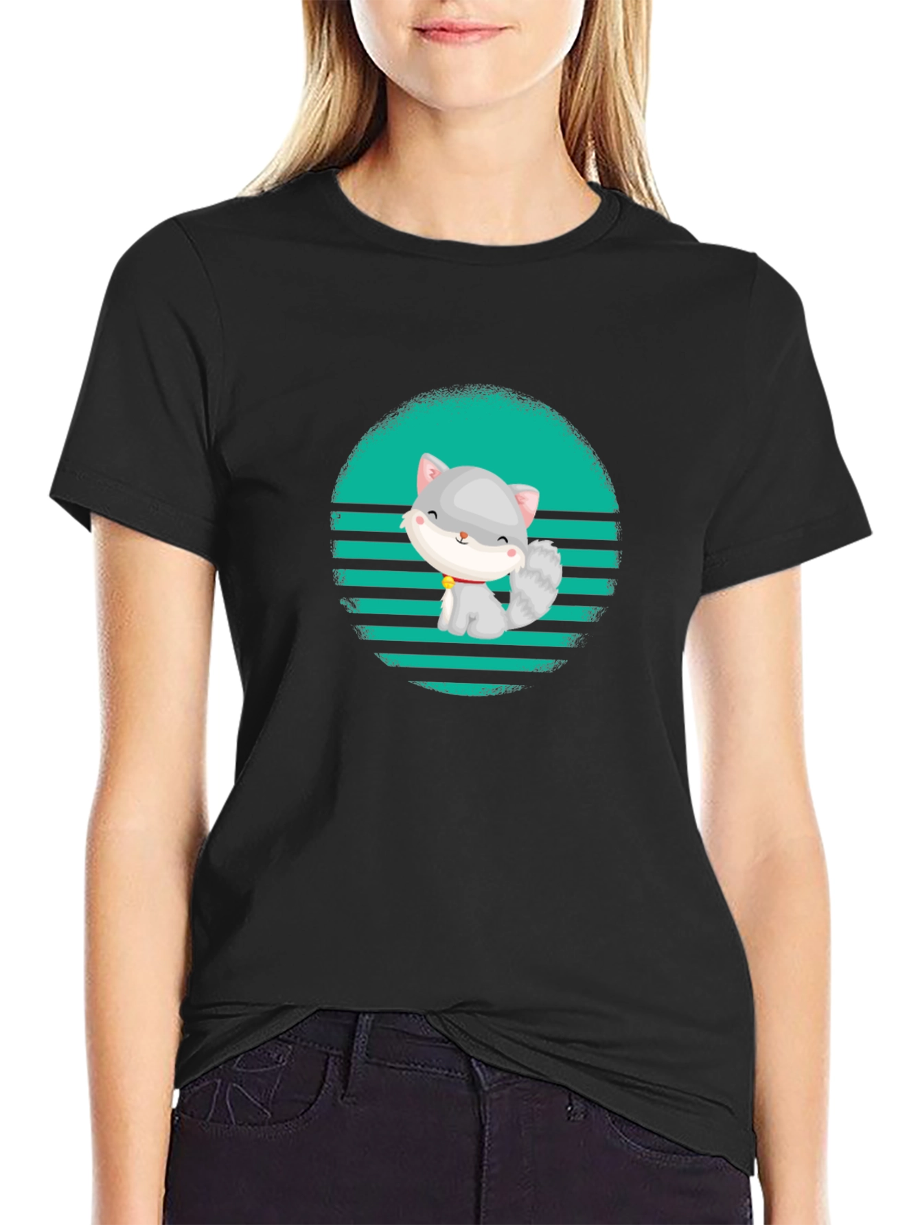 Cute Cat Graphic T-Shirt - Stylish Mens Tee