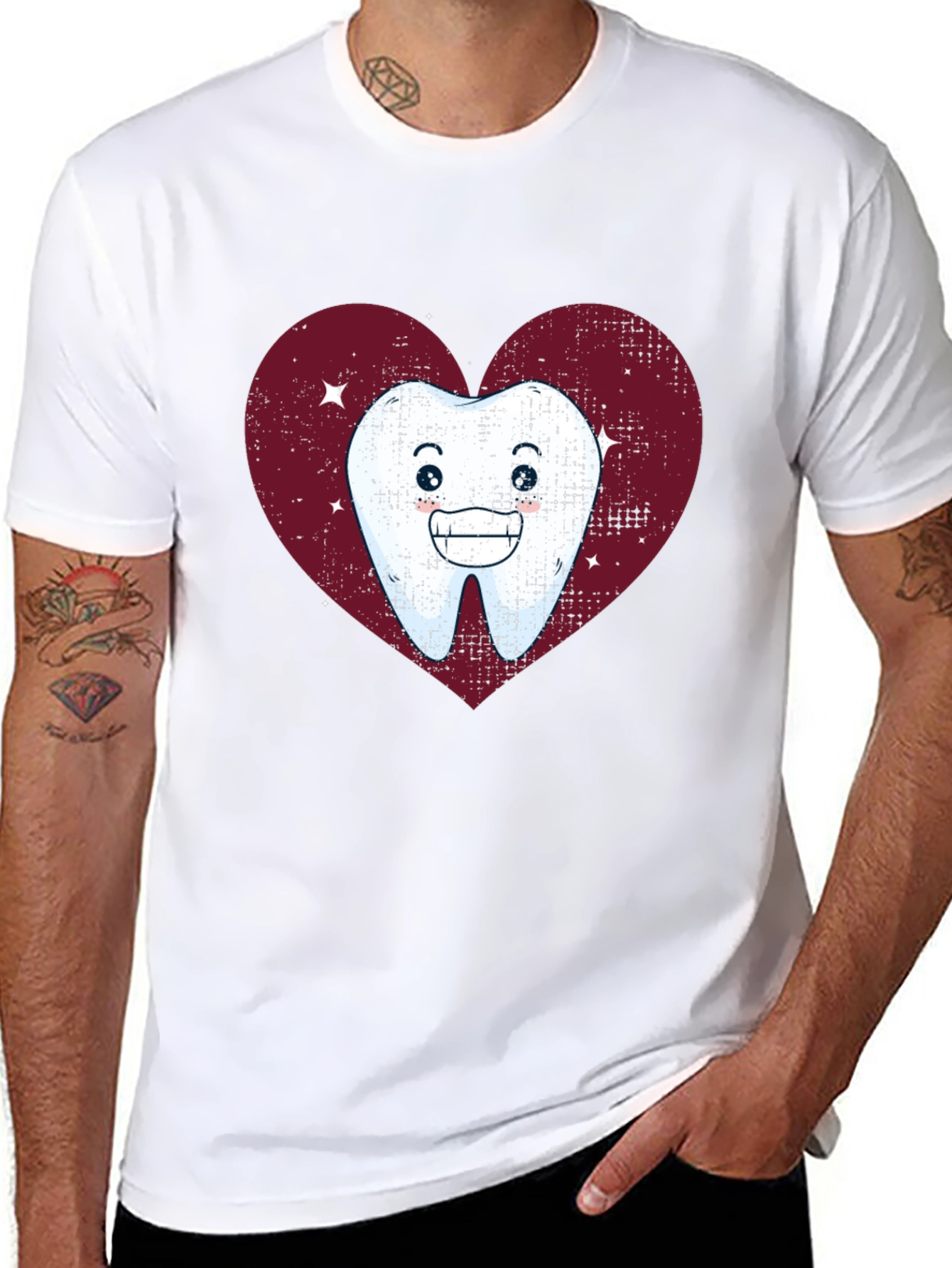 Cute Tooth Heart T-Shirt - Dental Humor Tee