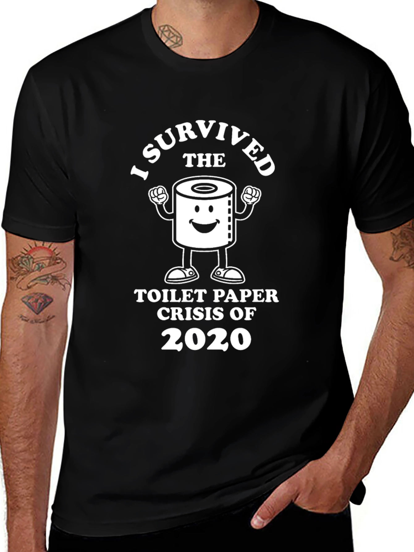 I Survived Toilet Paper Crisis 2020 Black T-Shirt