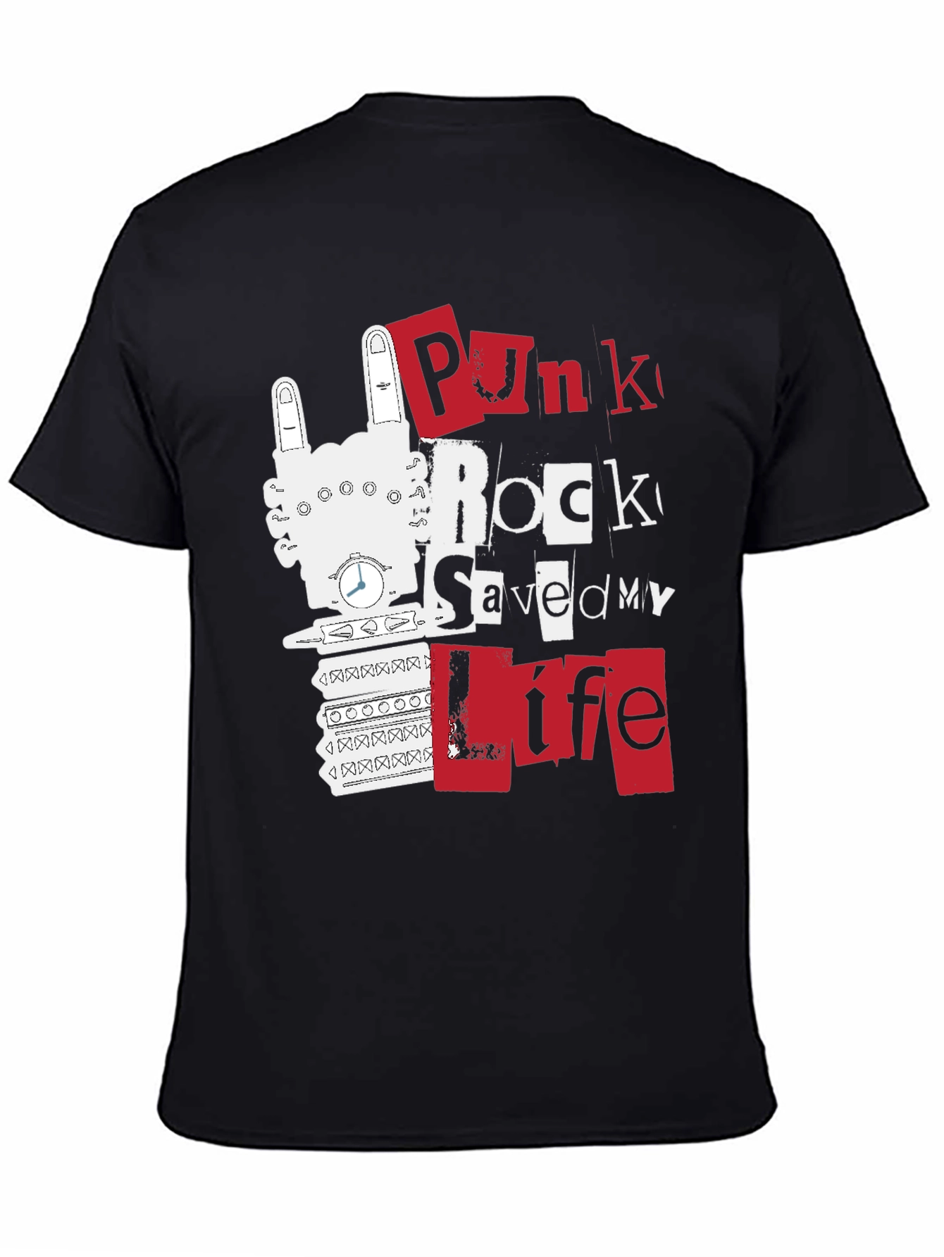 Punk Rock Saved My Life Black Graphic Tee