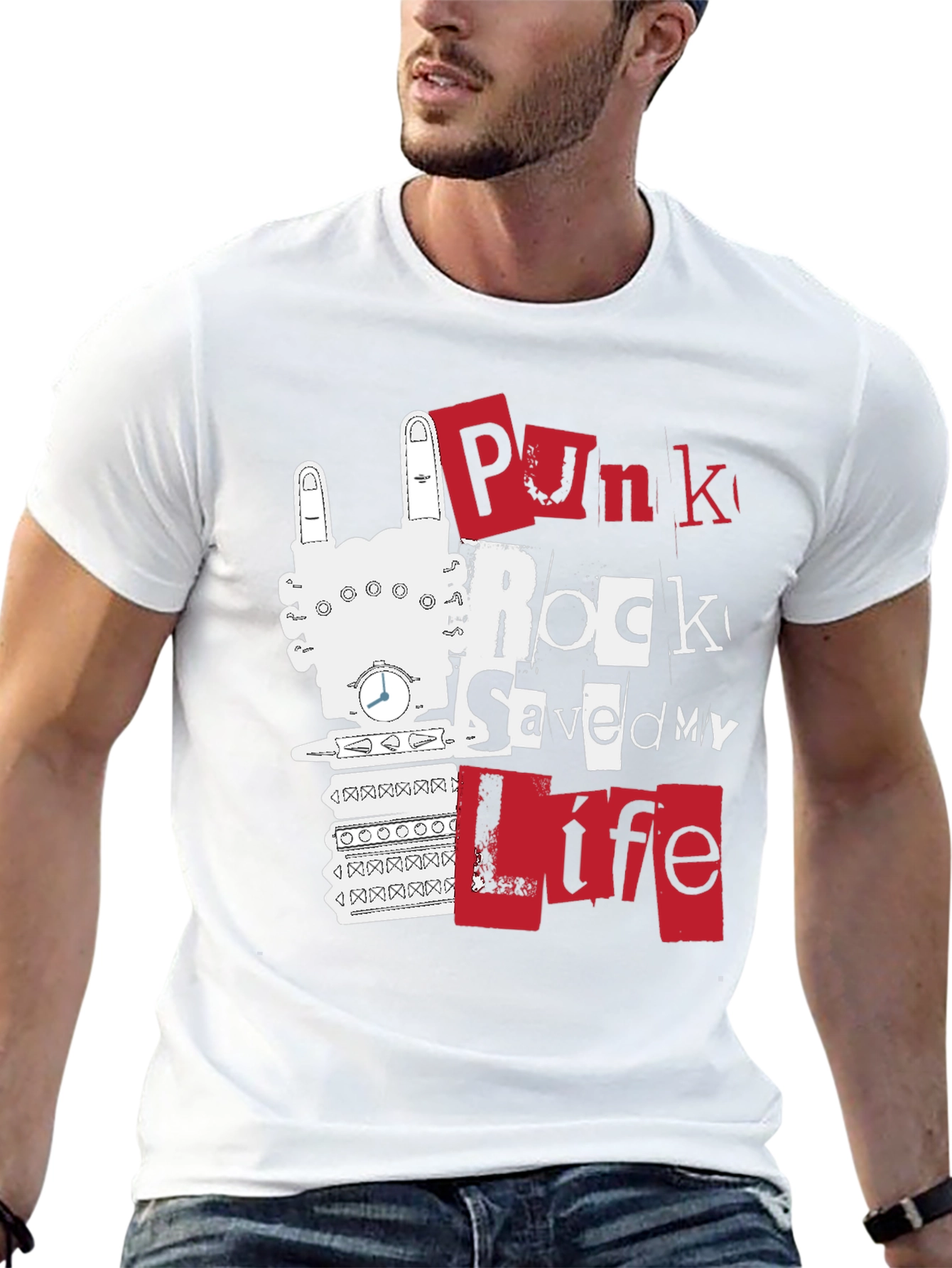 Punk Rock Saved My Life Black Graphic Tee