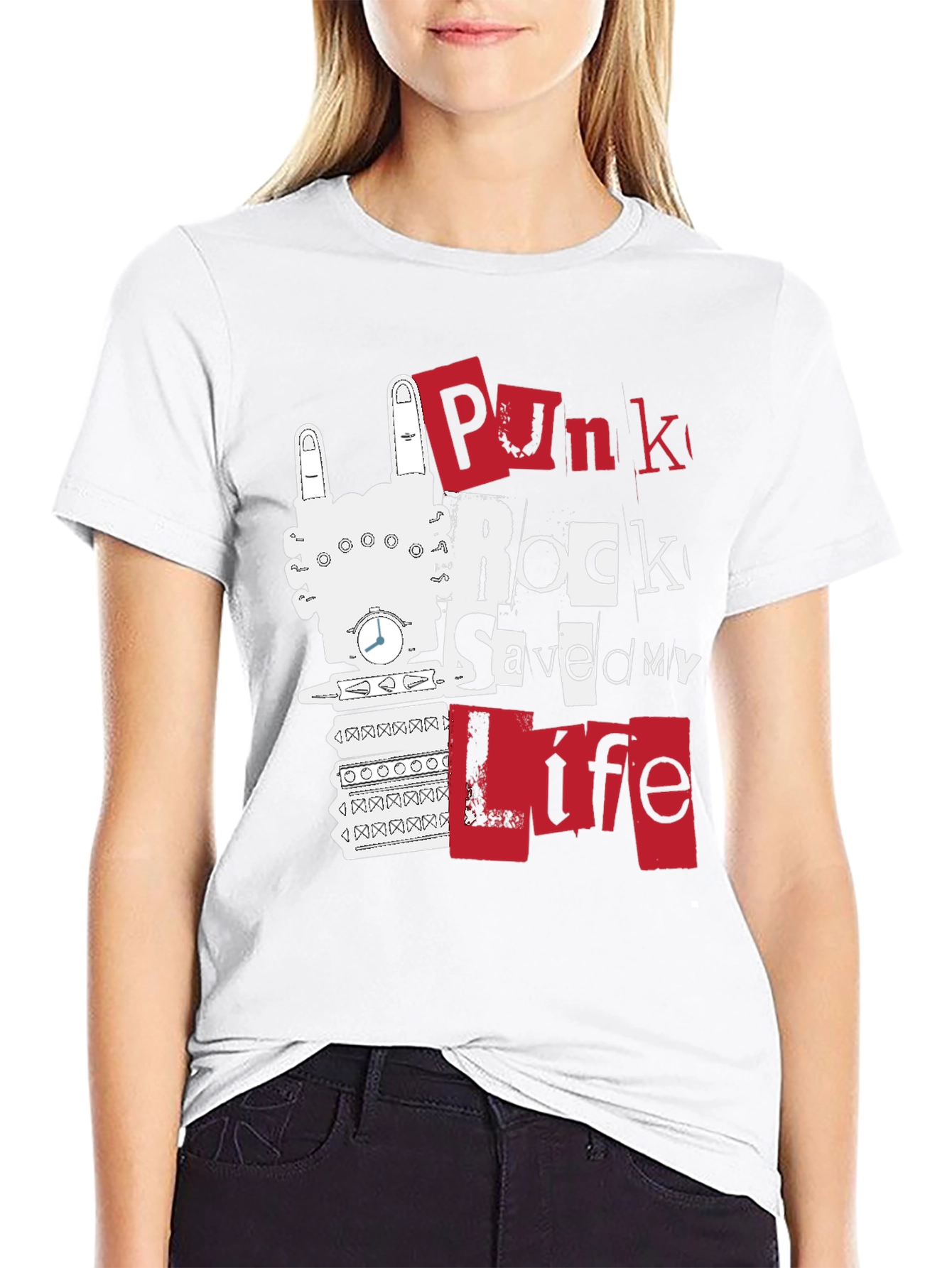 Punk Rock Saved My Life Black Graphic Tee