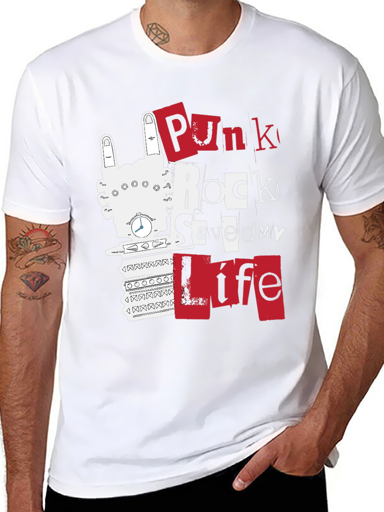 Punk Rock Saved My Life Black Graphic Tee