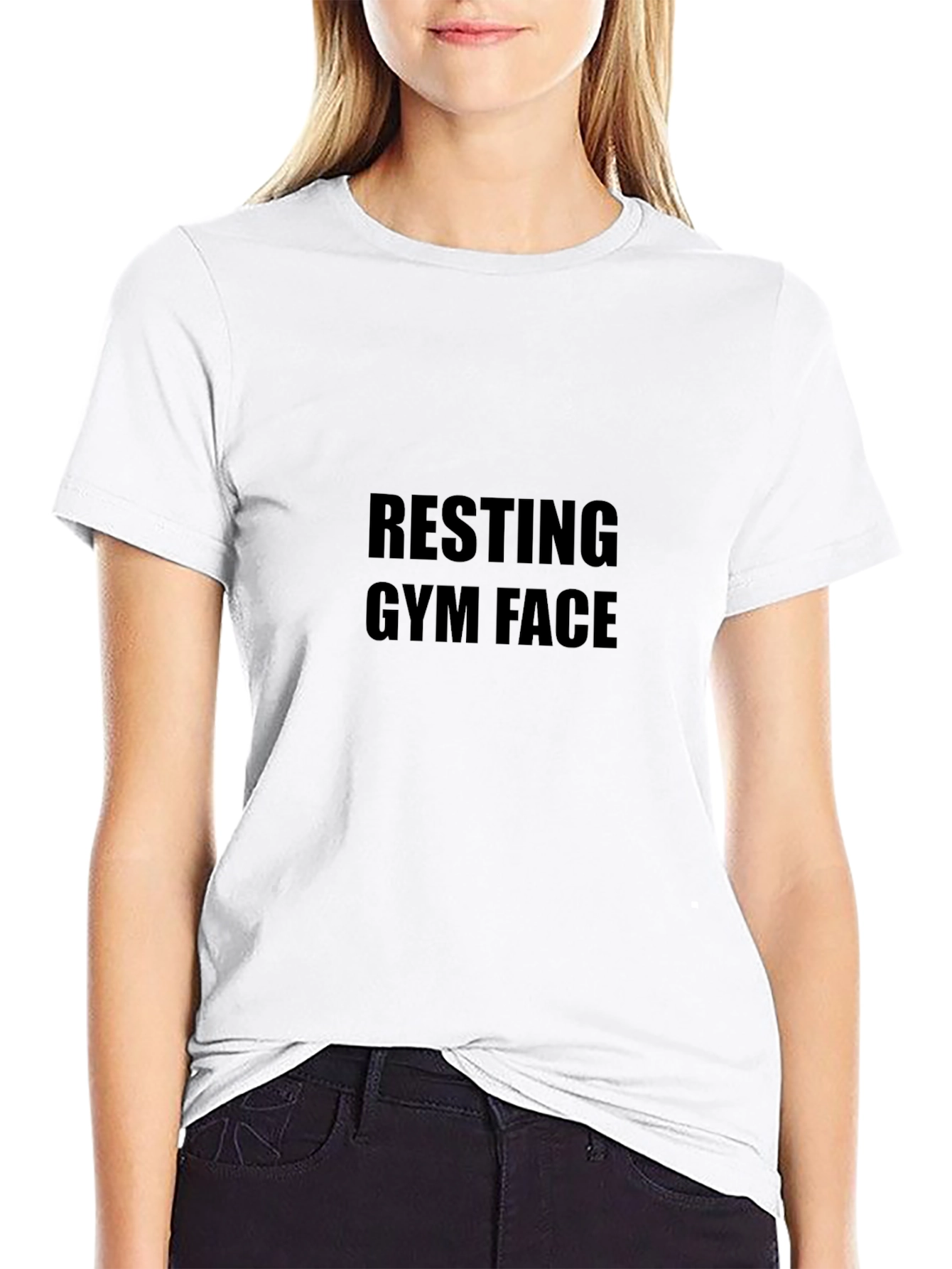 Resting Gym Face Graphic Tee - Black