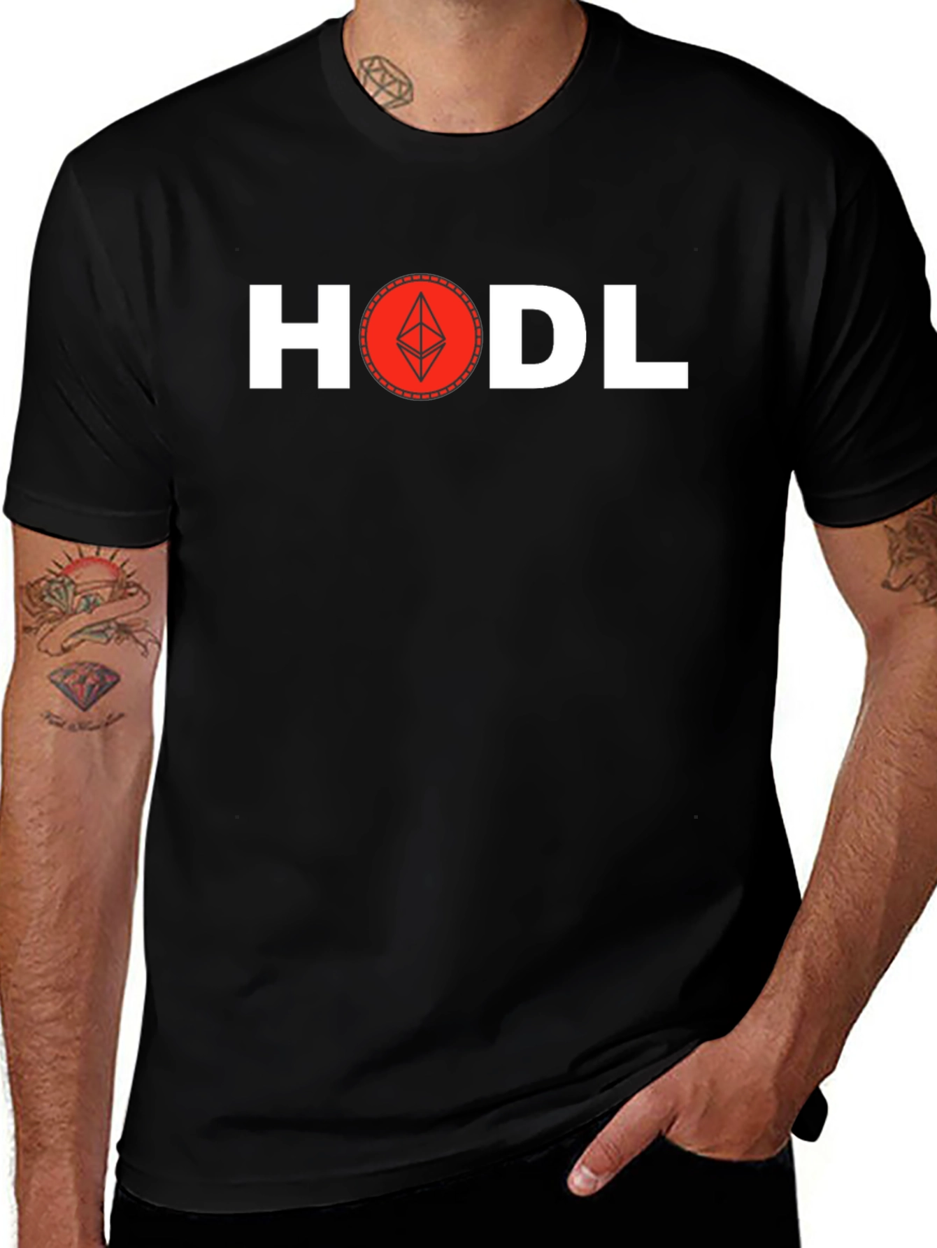 HODL Ethereum Crypto T-Shirt - Classic Black Tee