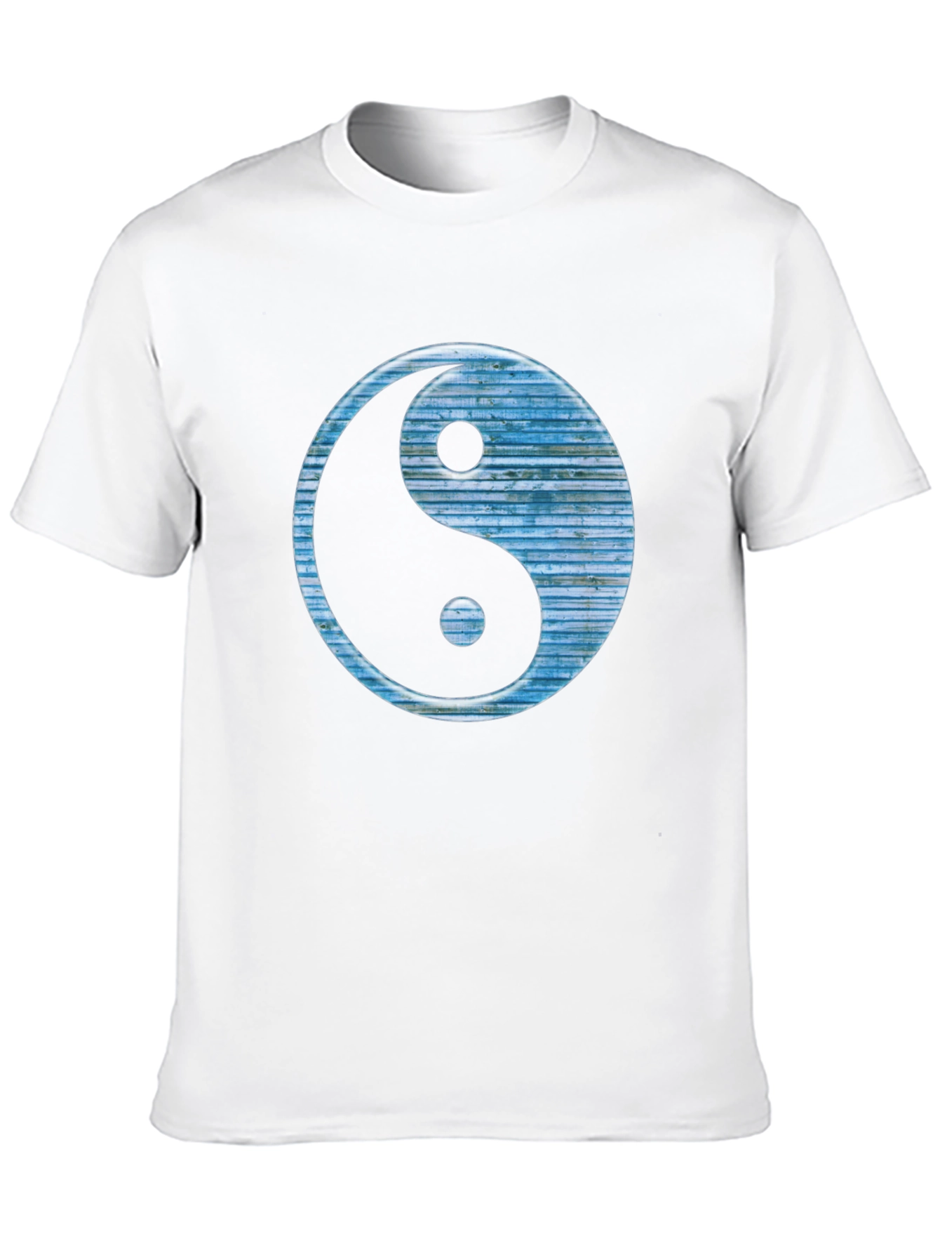 Yin Yang T-Shirt - Blue Texture Design