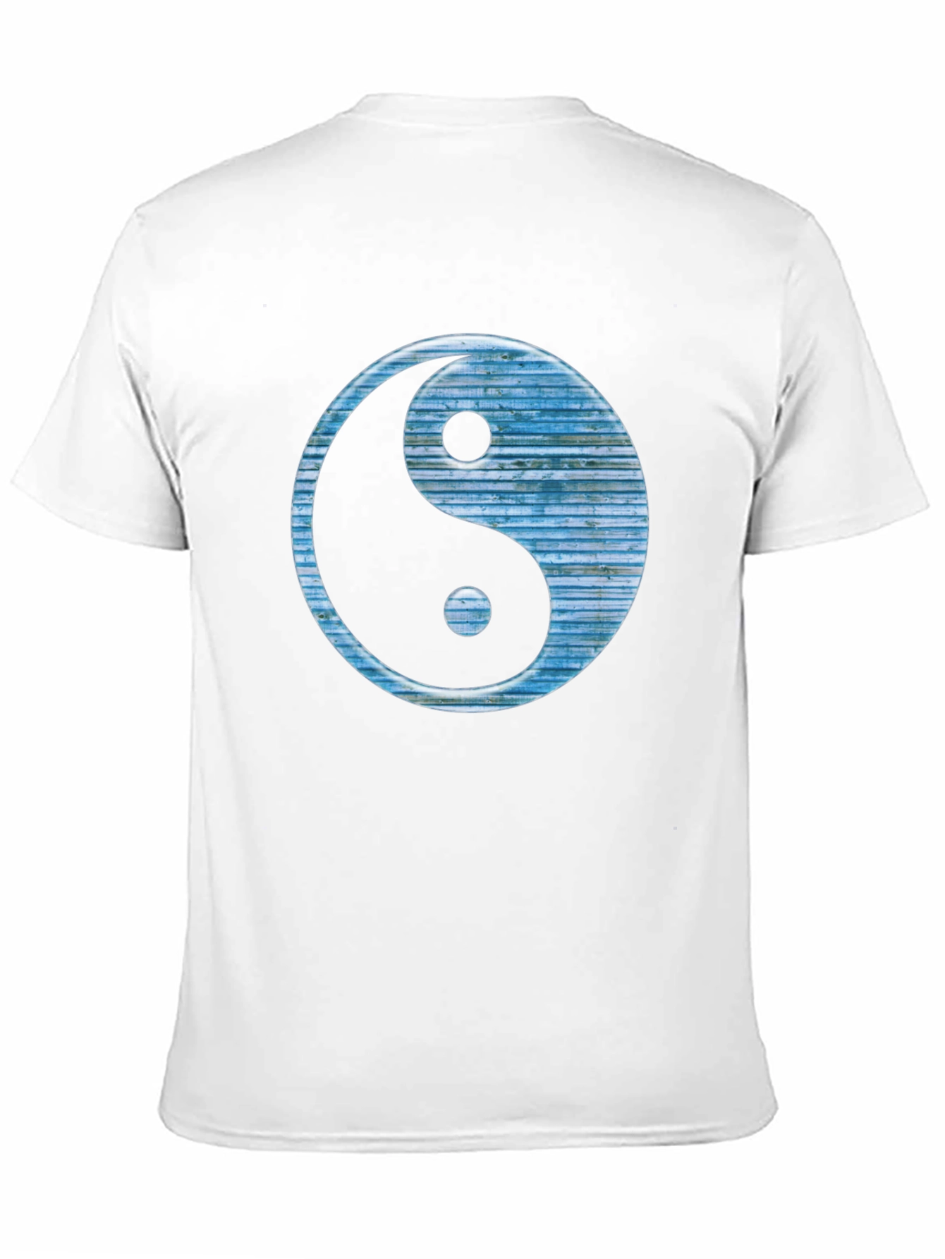 Yin Yang T-Shirt - Blue Texture Design
