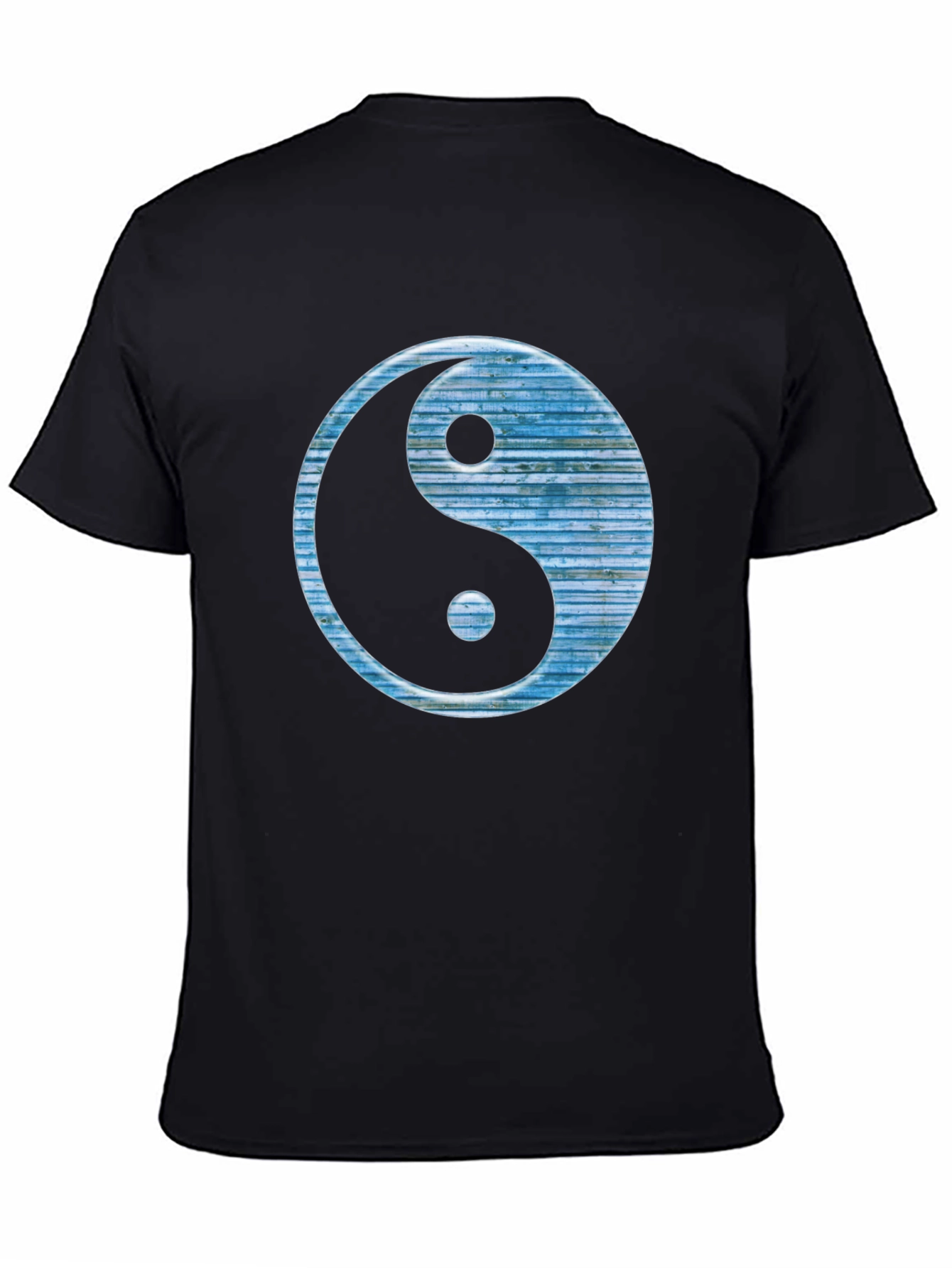 Yin Yang T-Shirt - Blue Texture Design