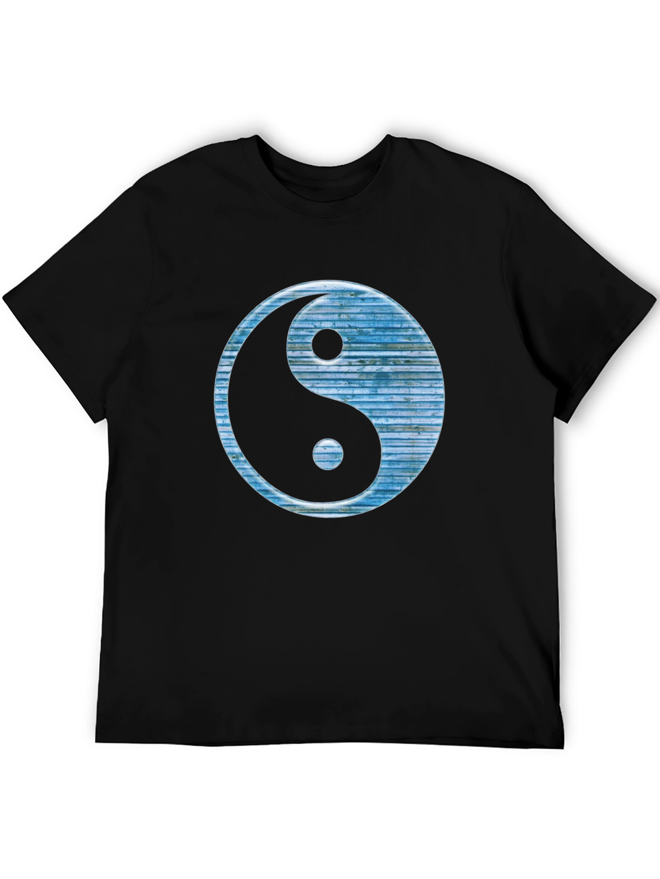 Yin Yang T-Shirt - Blue Texture Design