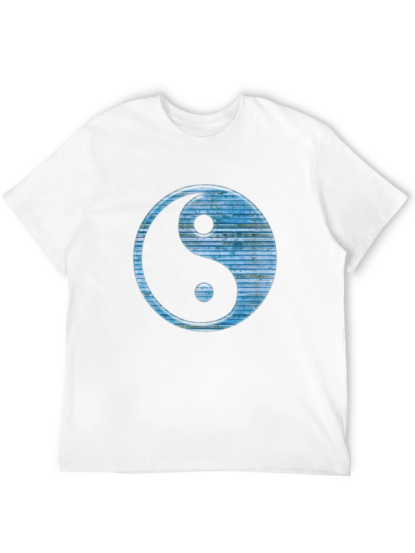 Yin Yang T-Shirt - Blue Texture Design
