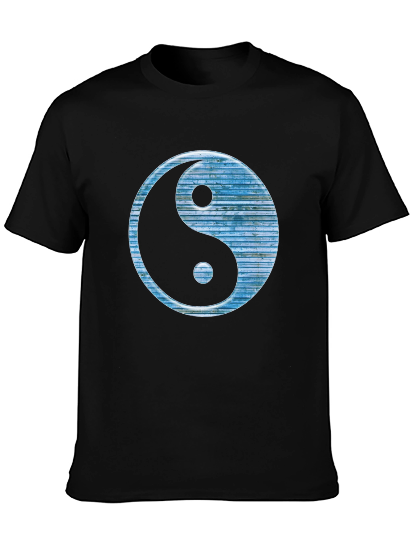 Yin Yang T-Shirt - Blue Texture Design