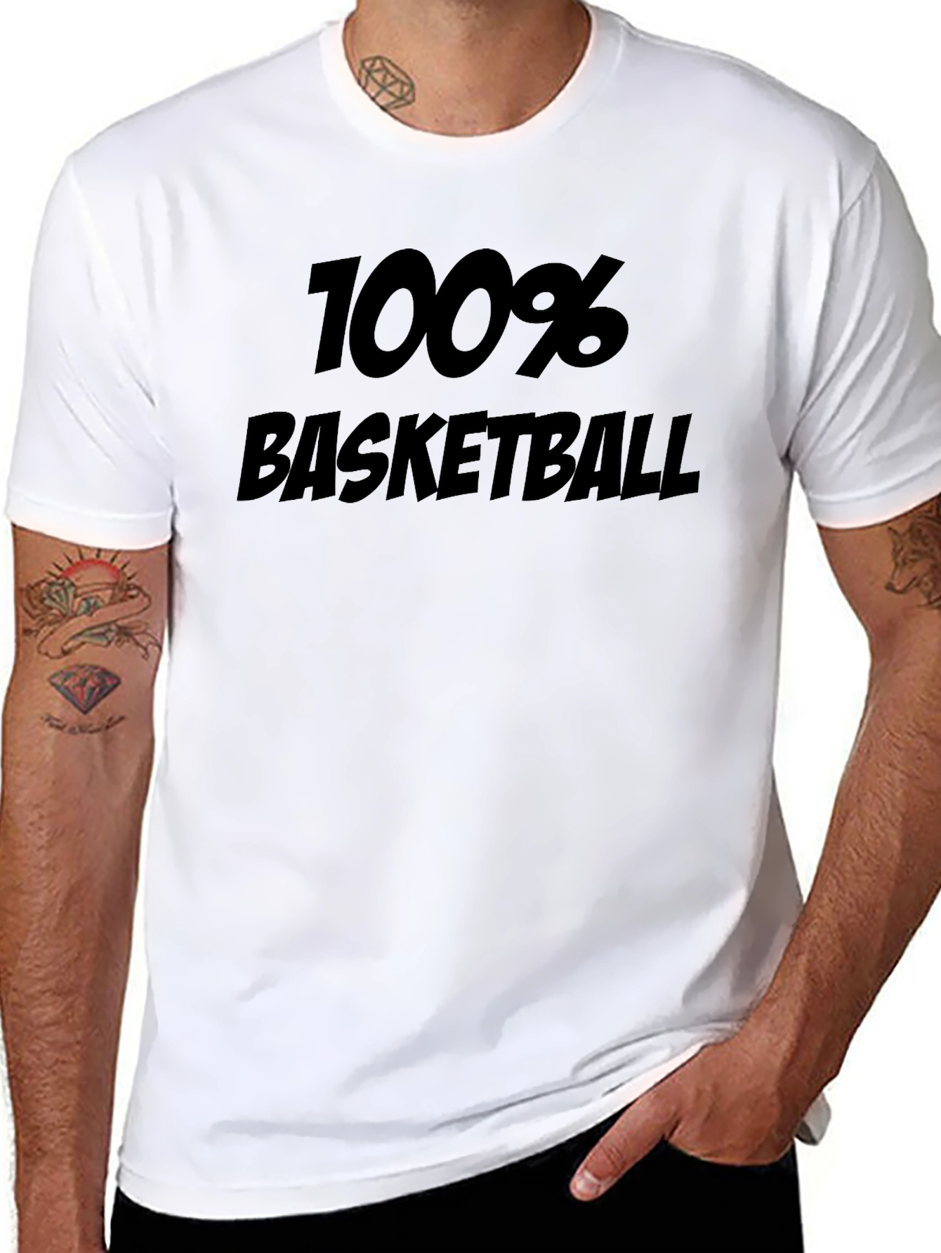 100% Basketball Graphic Tee - Black T-Shirt