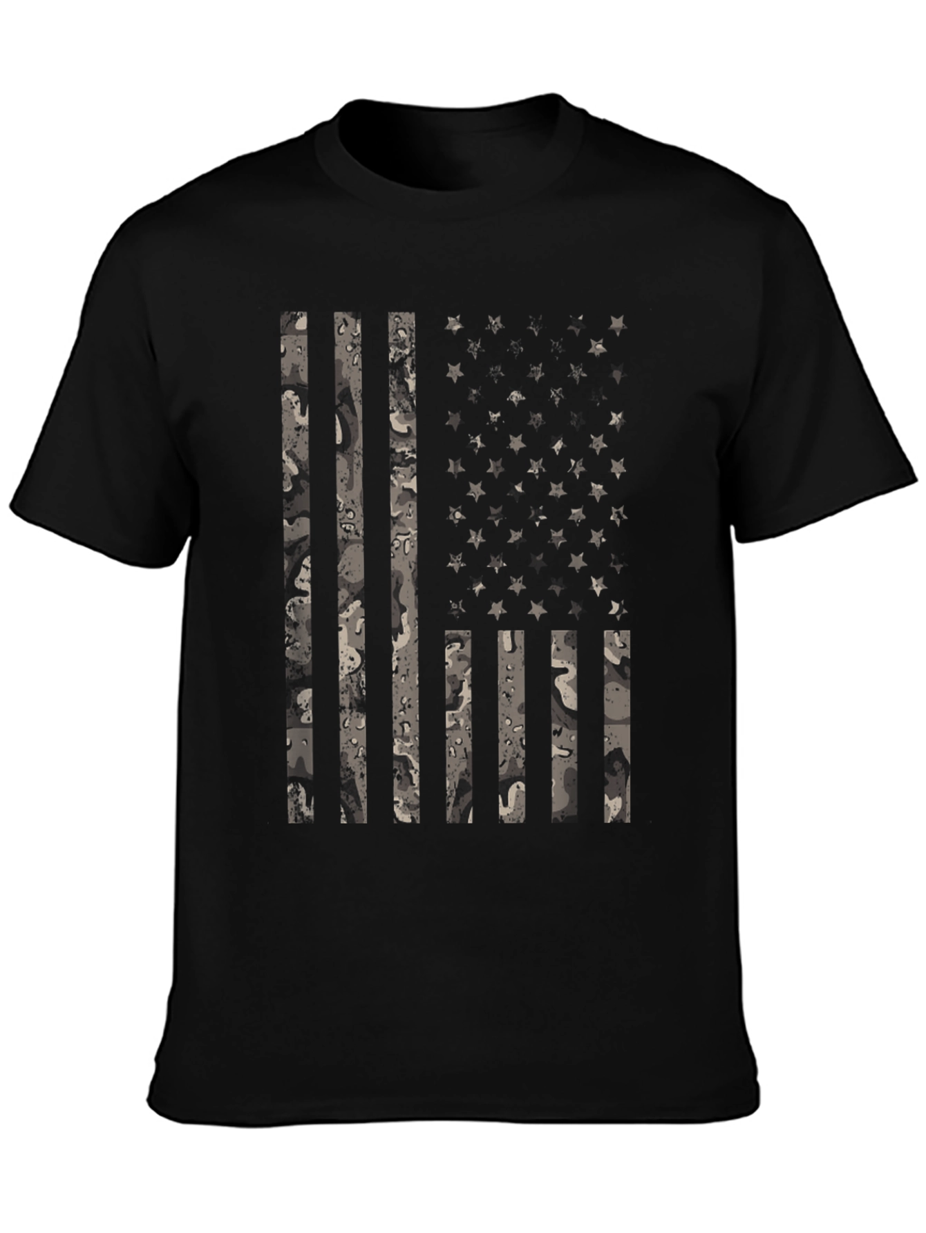 Camo American Flag Graphic T-Shirt