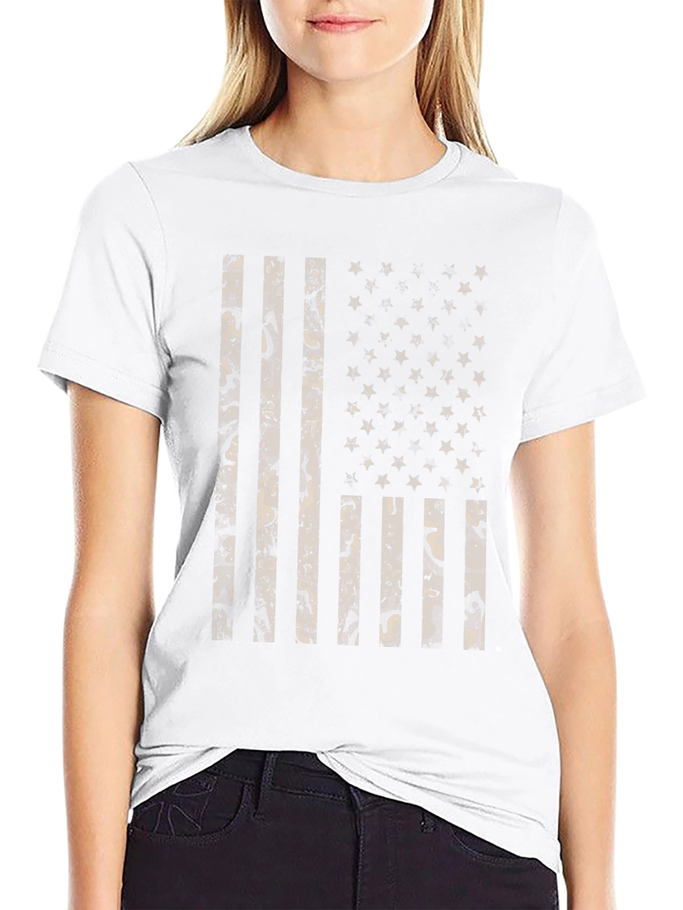 Camo American Flag Graphic T-Shirt