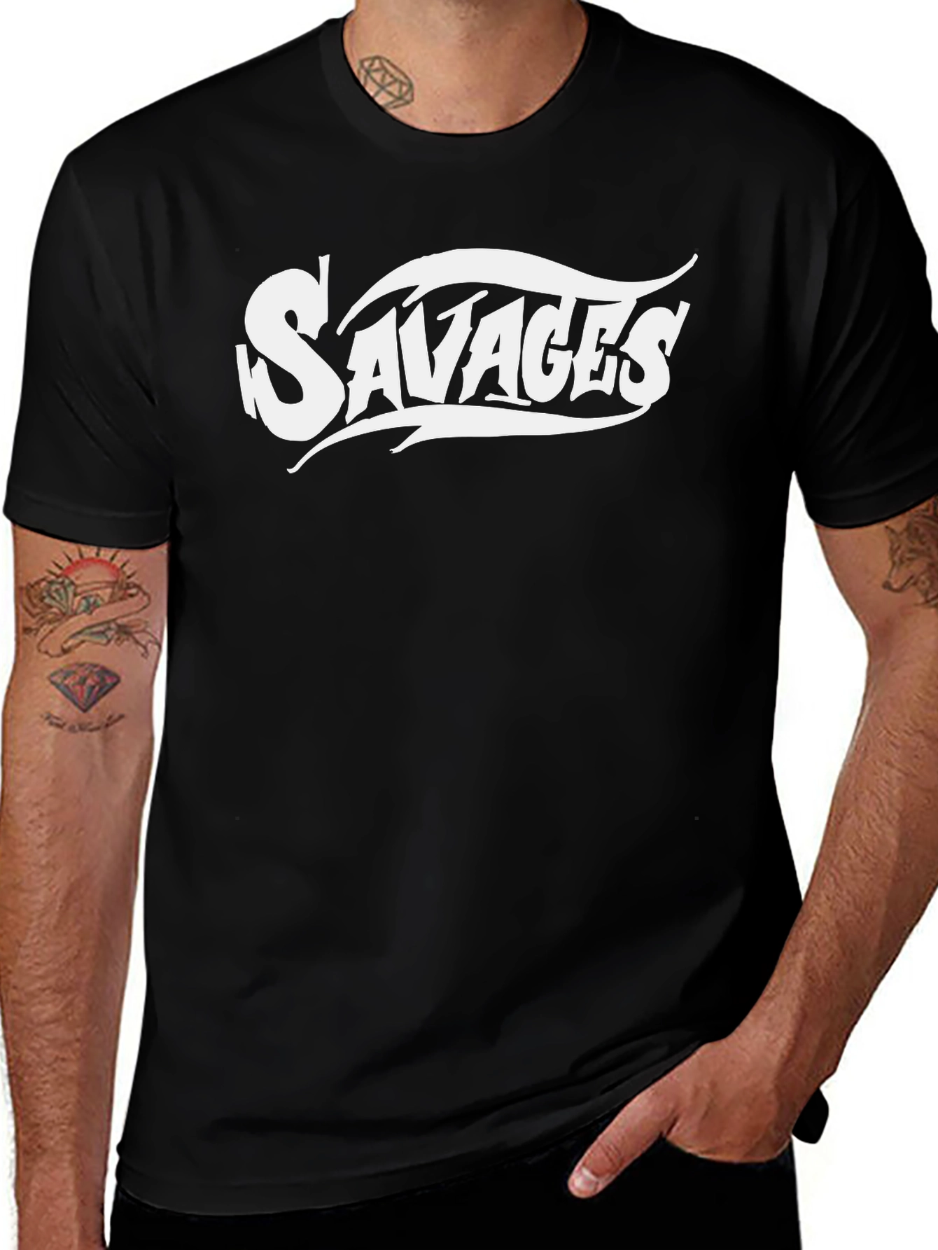 Savages Graphic Print Black T-Shirt