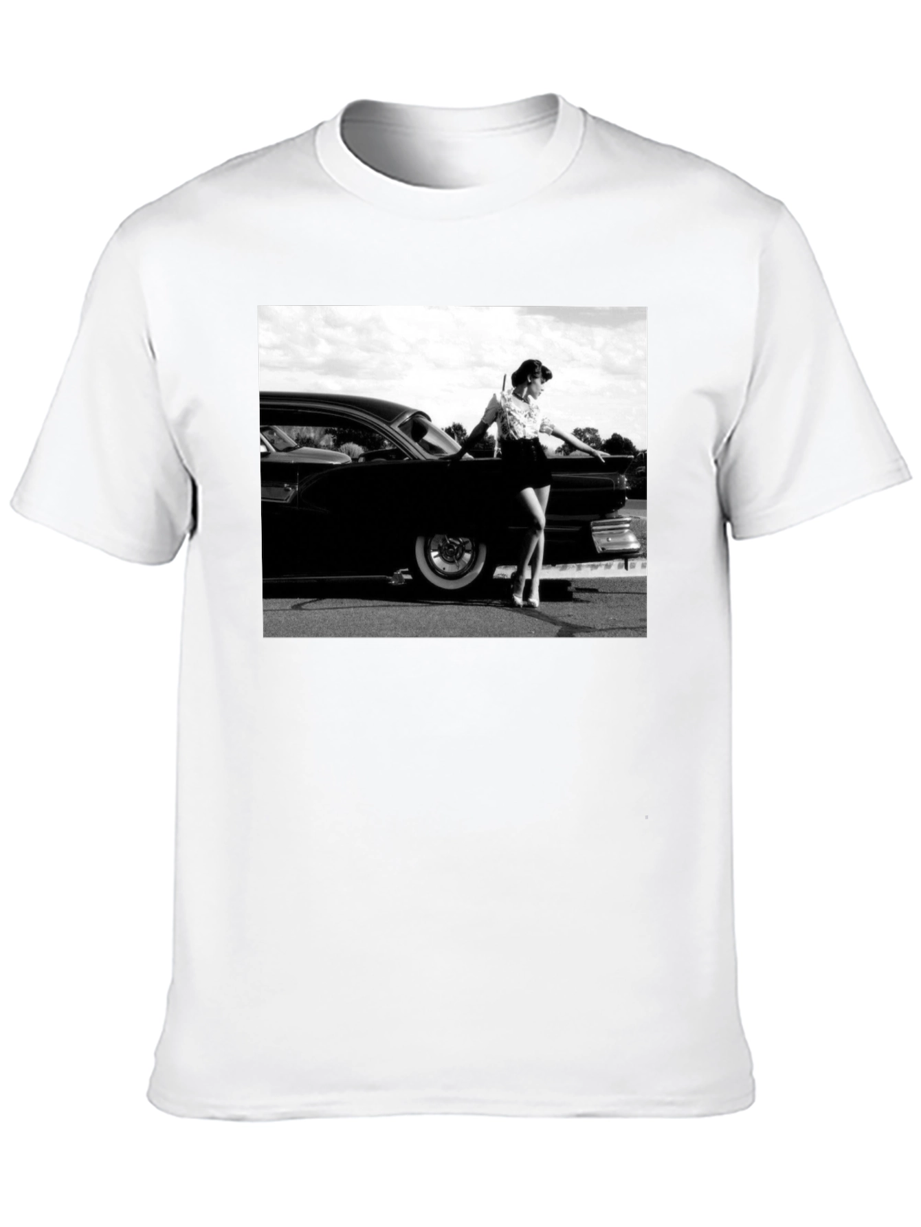 Classic Car & Retro Woman Graphic Tee