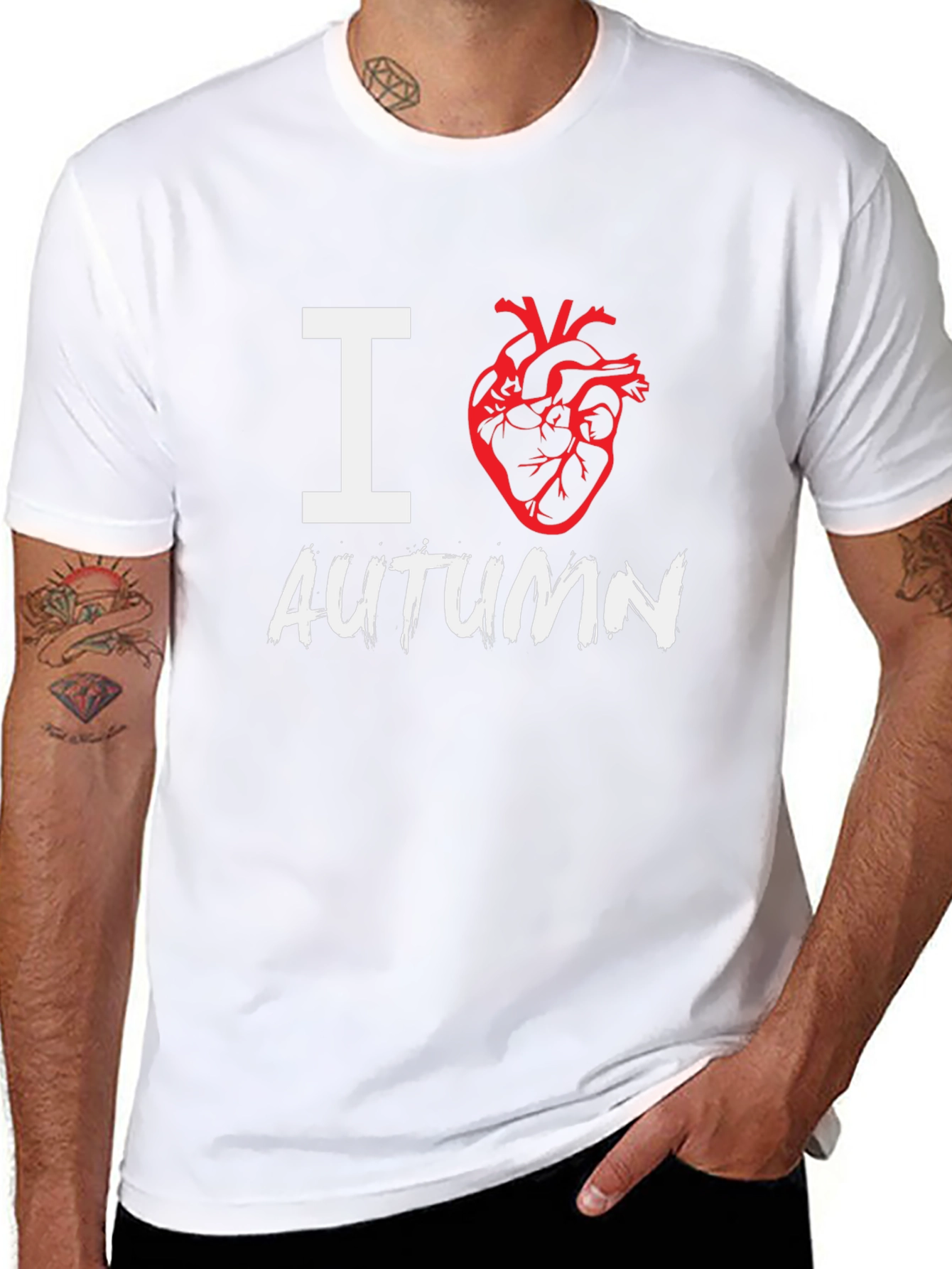 I Heart Autumn Graphic T-Shirt - Black