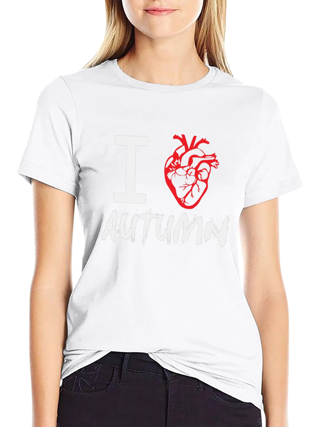 I Heart Autumn Graphic T-Shirt - Black