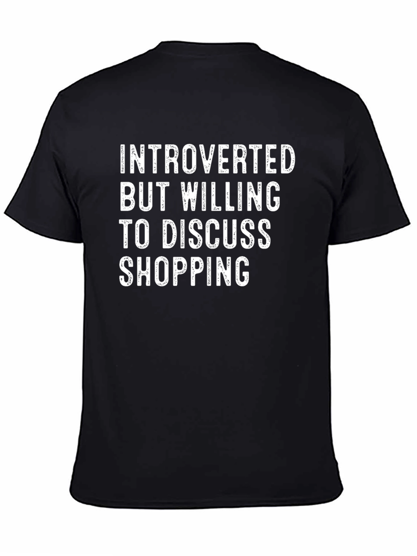 Introverted Shopping T-Shirt: Black Tee