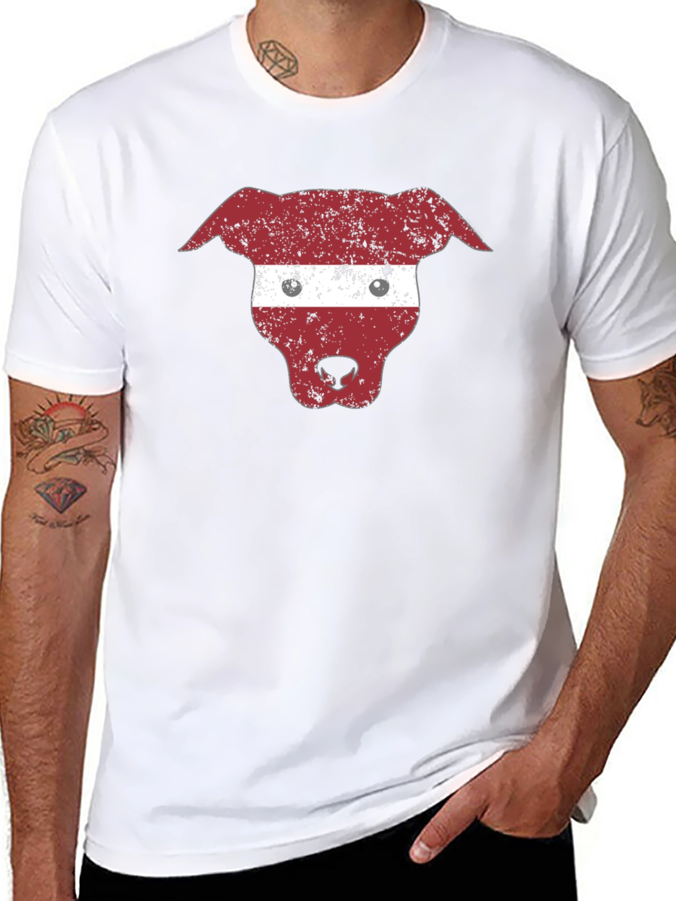 Latvia Dog Flag T-Shirt - Black Graphic Tee