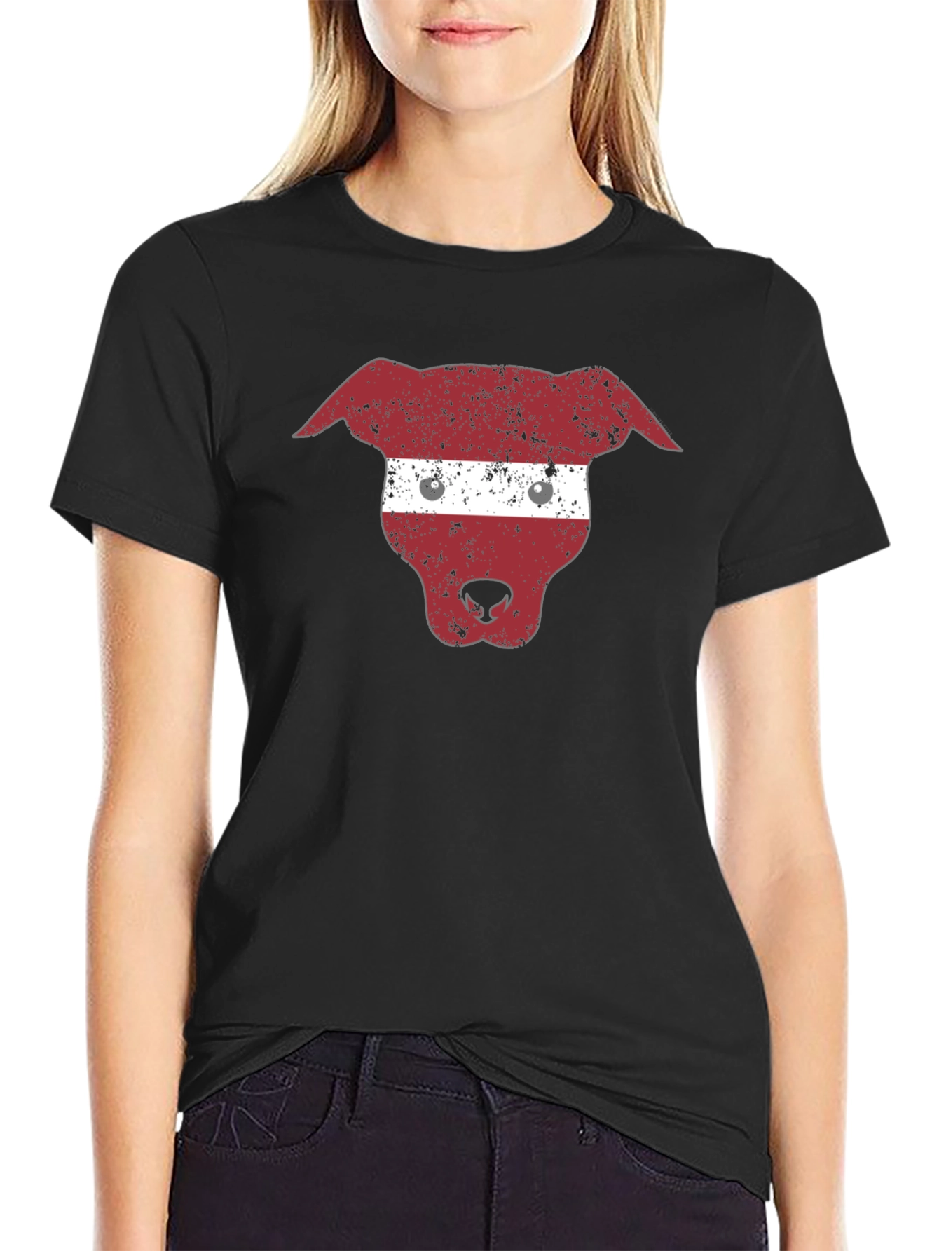 Latvia Dog Flag T-Shirt - Black Graphic Tee