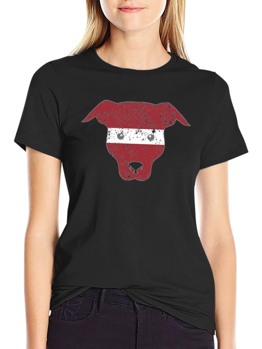 Latvia Dog Flag T-Shirt - Black Graphic Tee