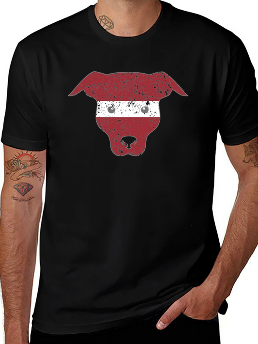 Latvia Dog Flag T-Shirt - Black Graphic Tee