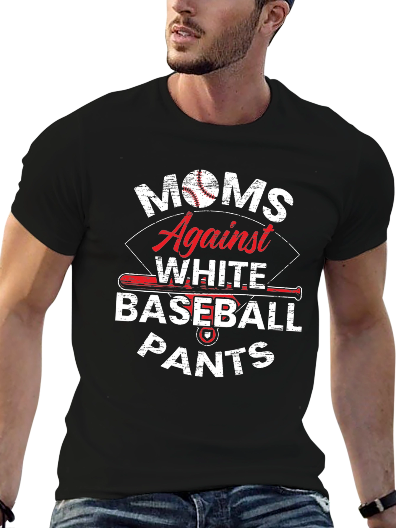 Moms Against White Baseball Pants T-Shirt