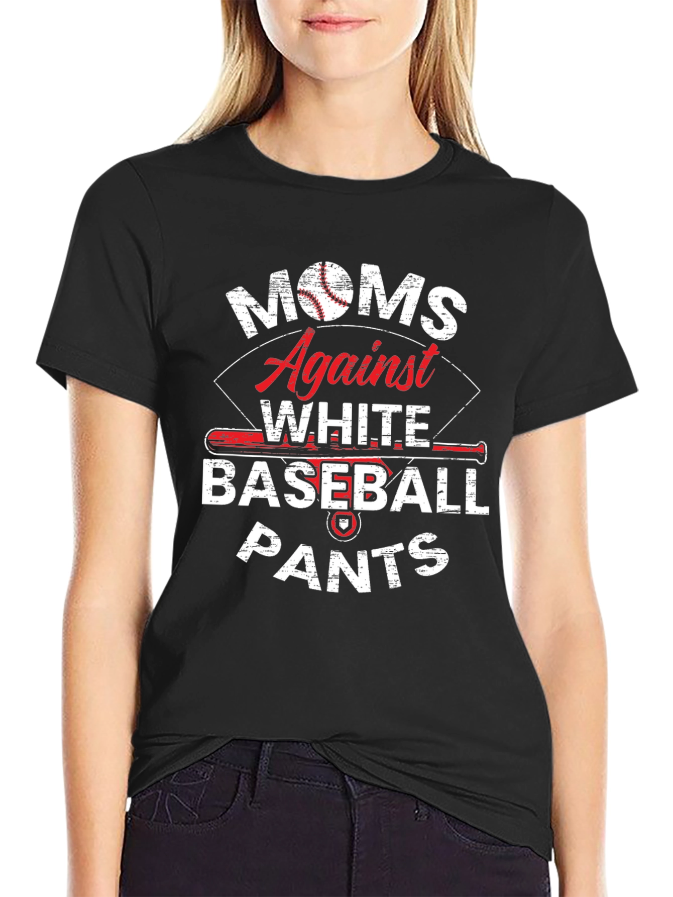 Moms Against White Baseball Pants T-Shirt