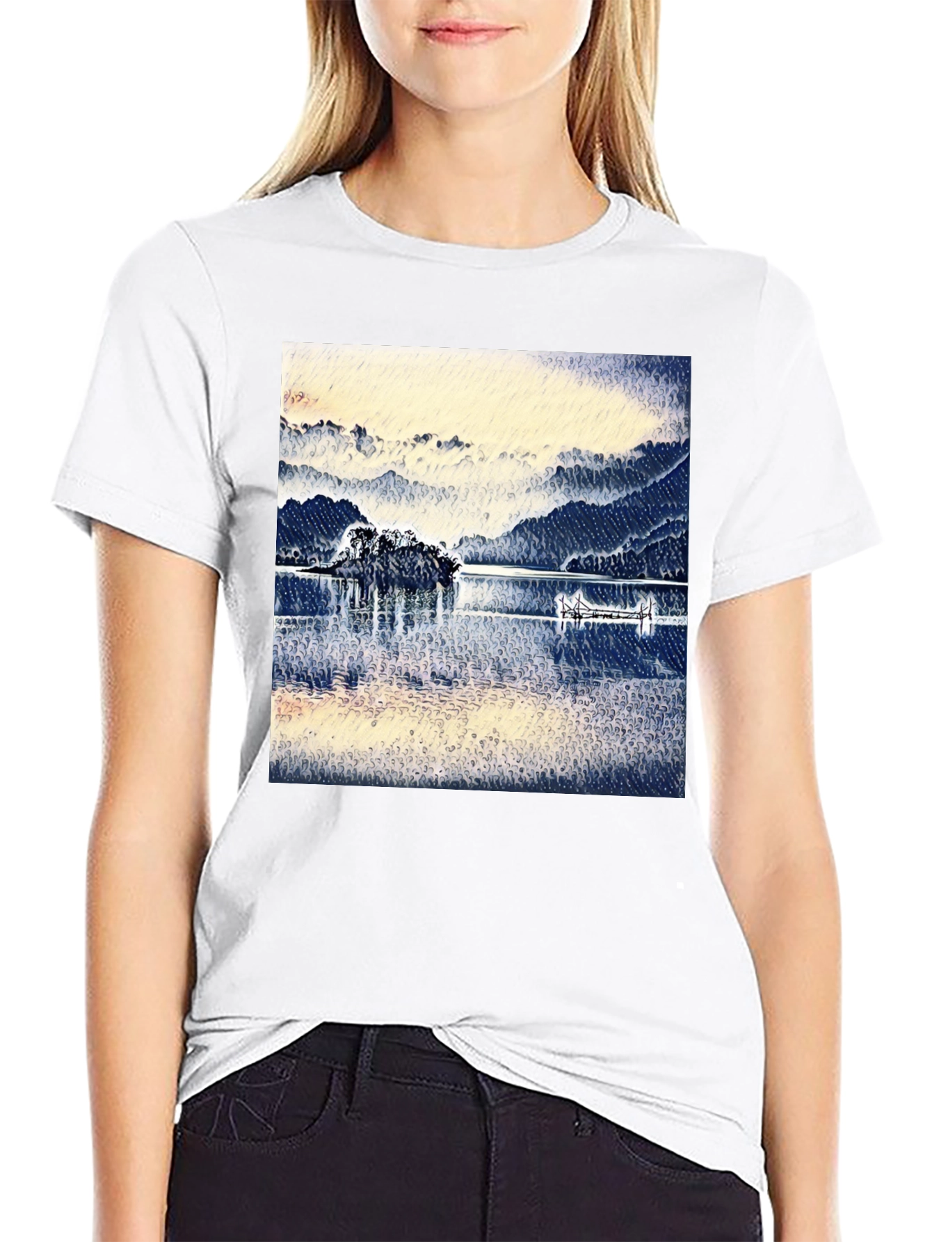 Lake View Graphic Tee - Black