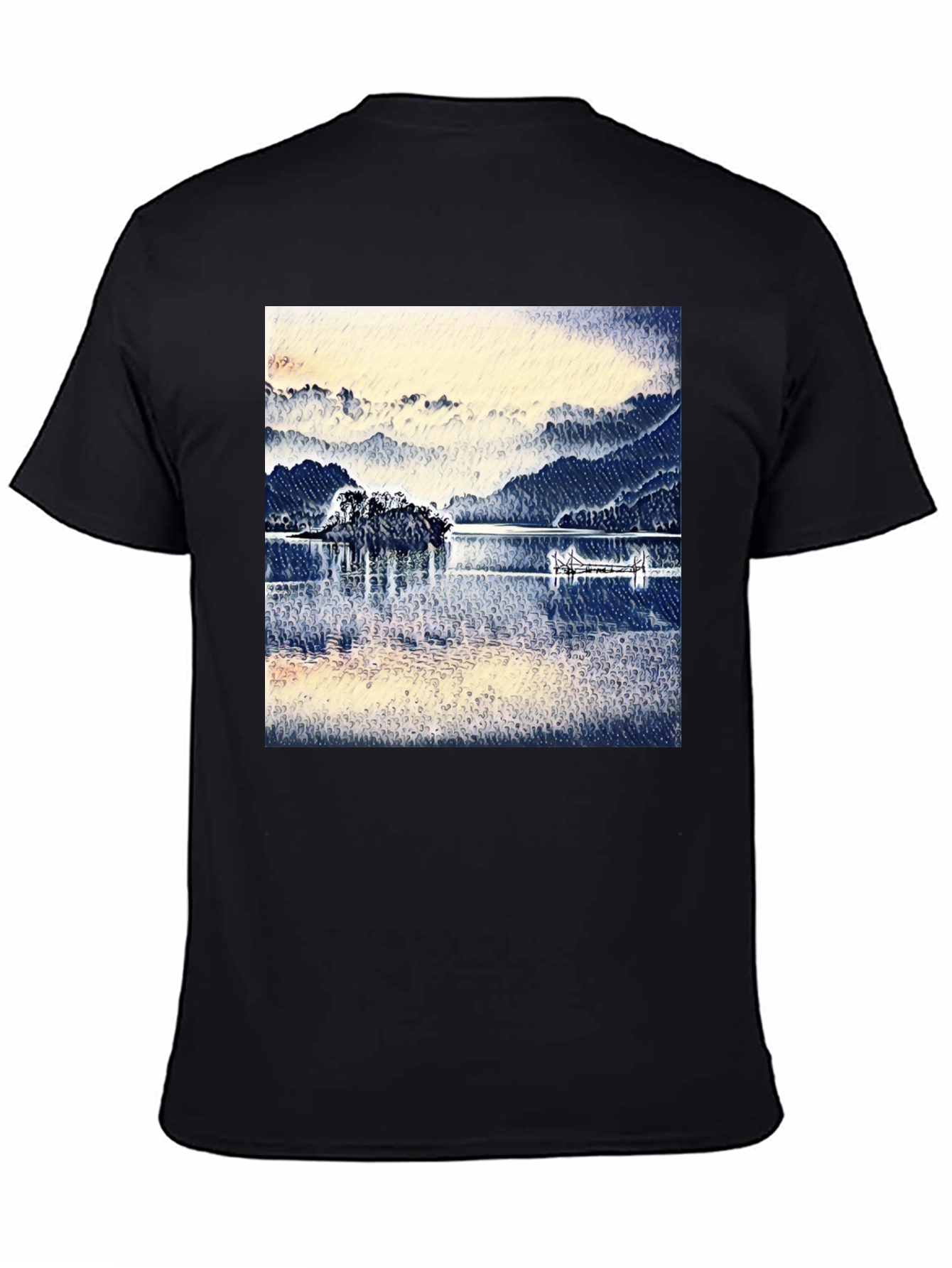 Lake View Graphic Tee - Black
