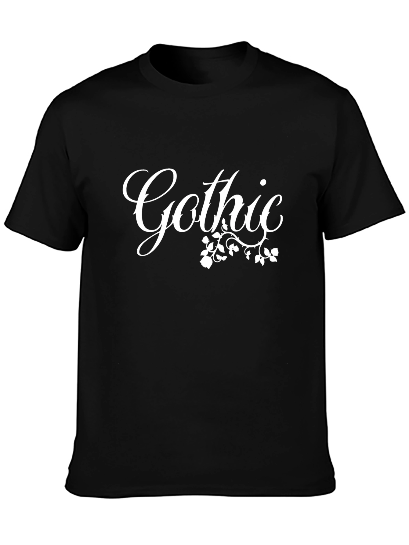 Gothic Floral Tee - Stylish Black T-Shirt