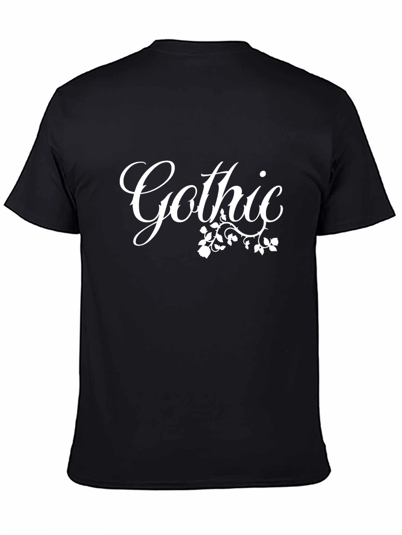 Gothic Floral Tee - Stylish Black T-Shirt