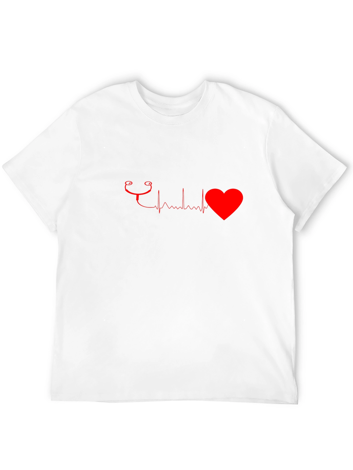 Heartbeat Stethoscope Graphic Tee - Black Cotton