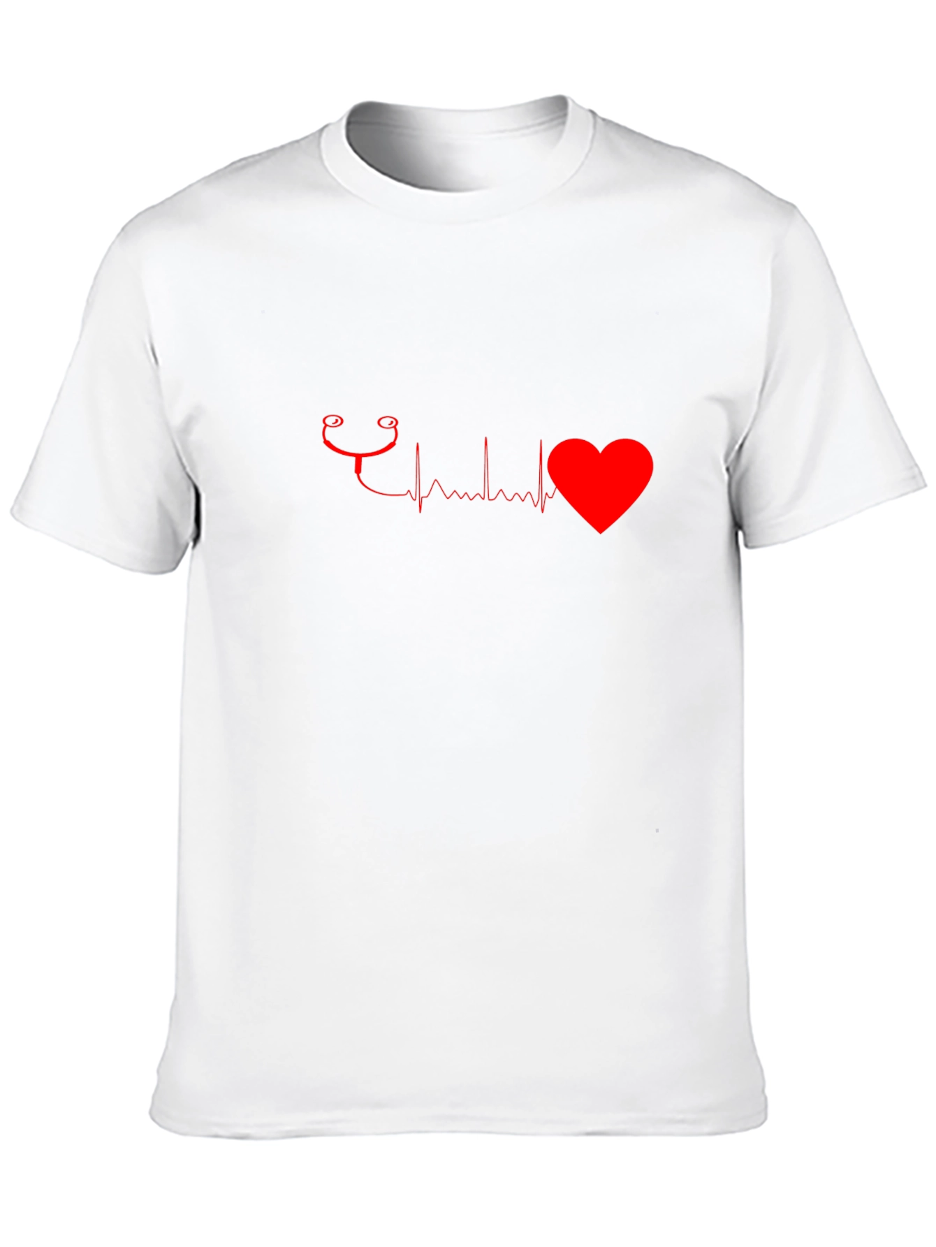 Heartbeat Stethoscope Graphic Tee - Black Cotton