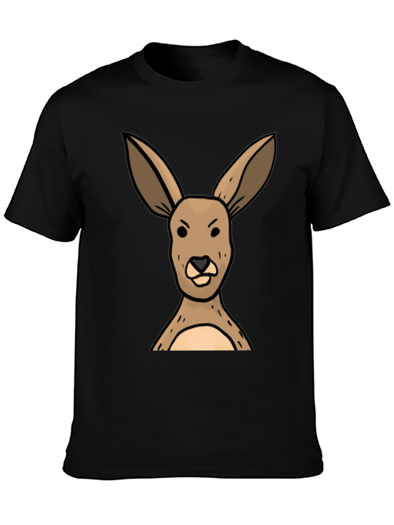 Funny Kangaroo Graphic Tee - Unisex Black T-Shirt