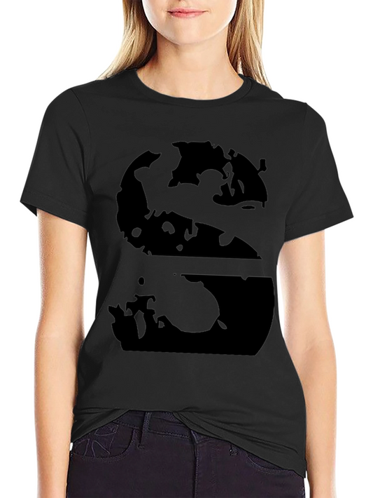Abstract S Graphic Black T-Shirt