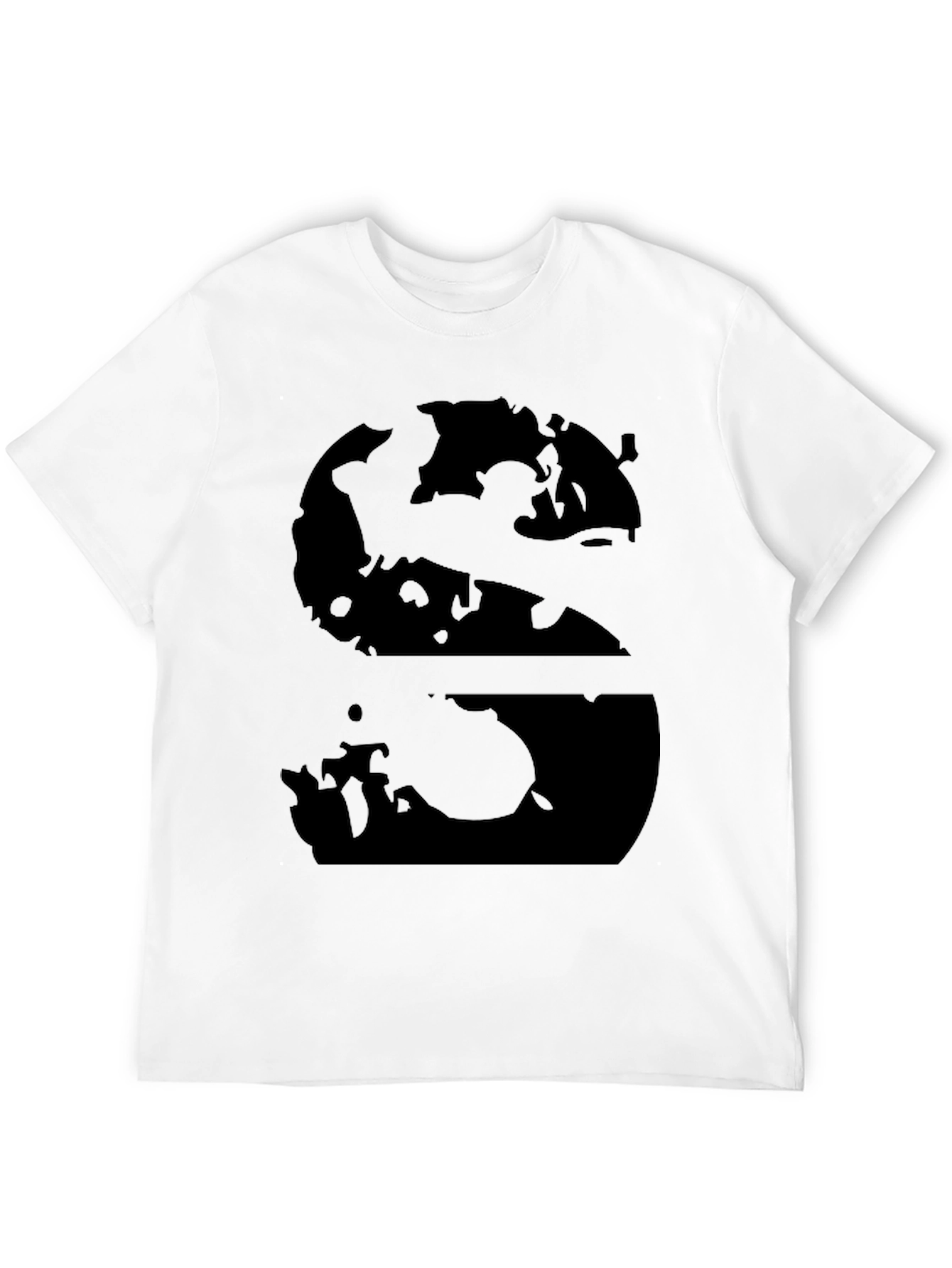 Abstract S Graphic Black T-Shirt