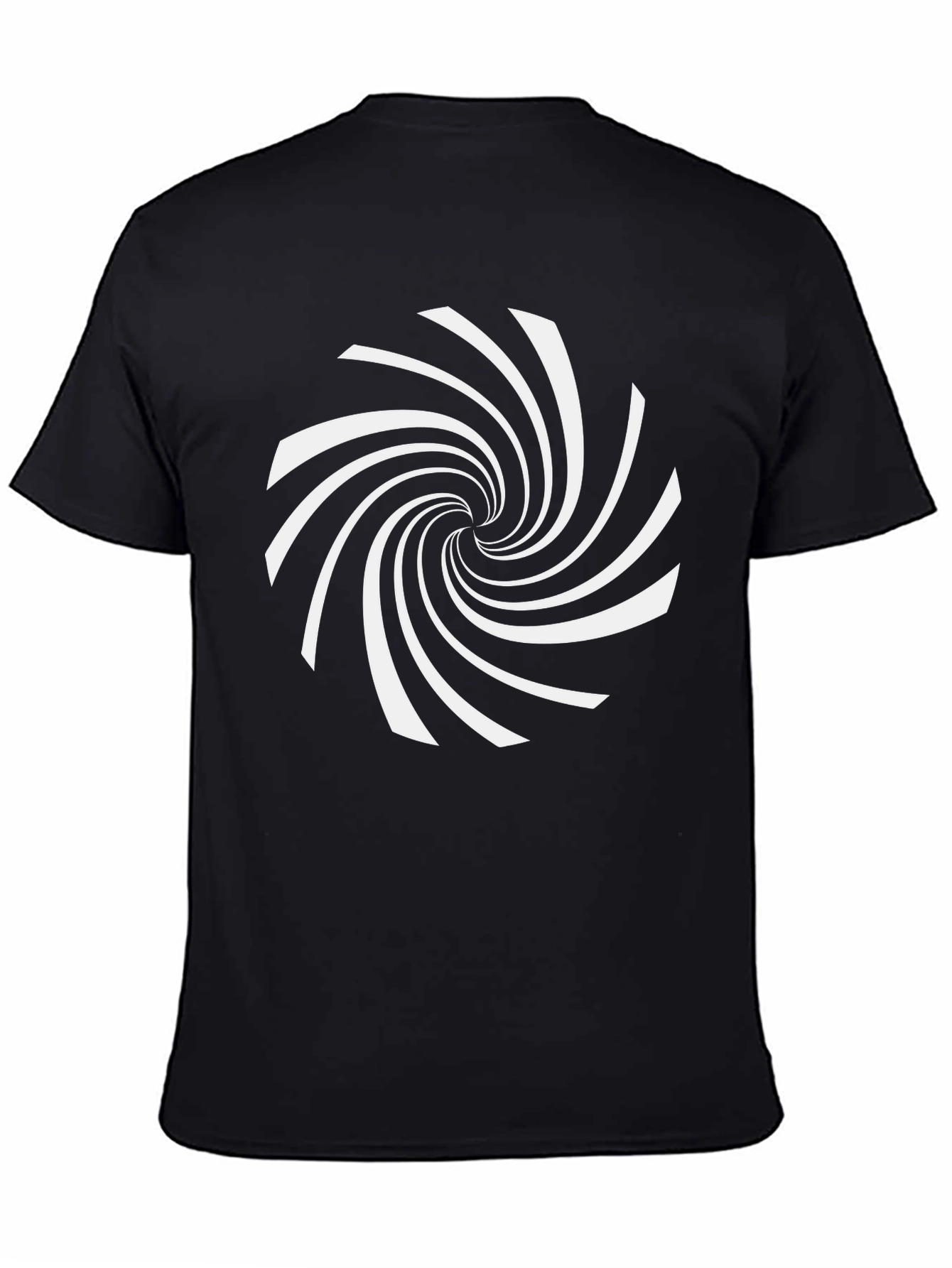 Hypnotic Spiral Graphic Tee - Modern Black T-Shirt