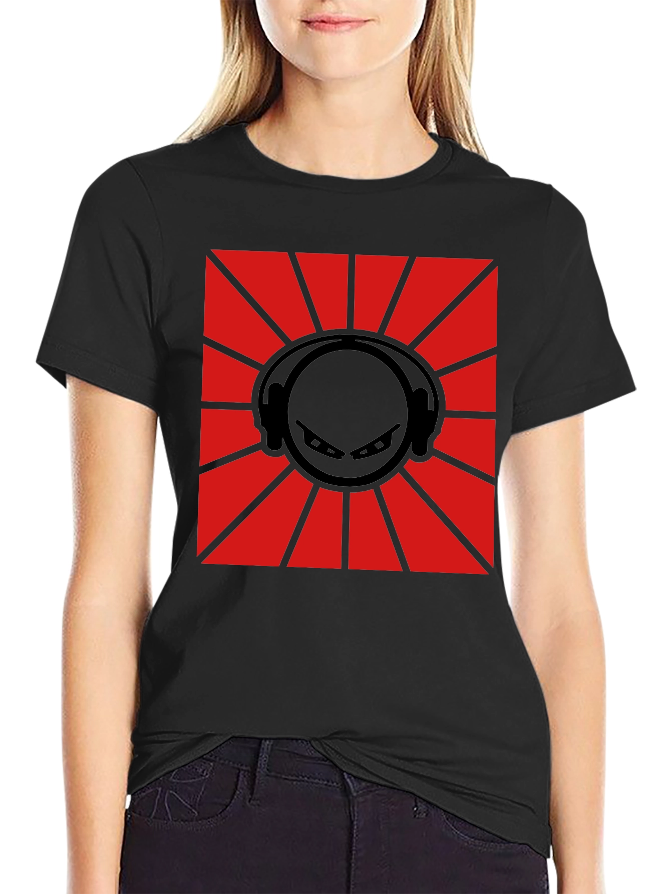 DJ Ninja Graphic Tee - Red & Black Design