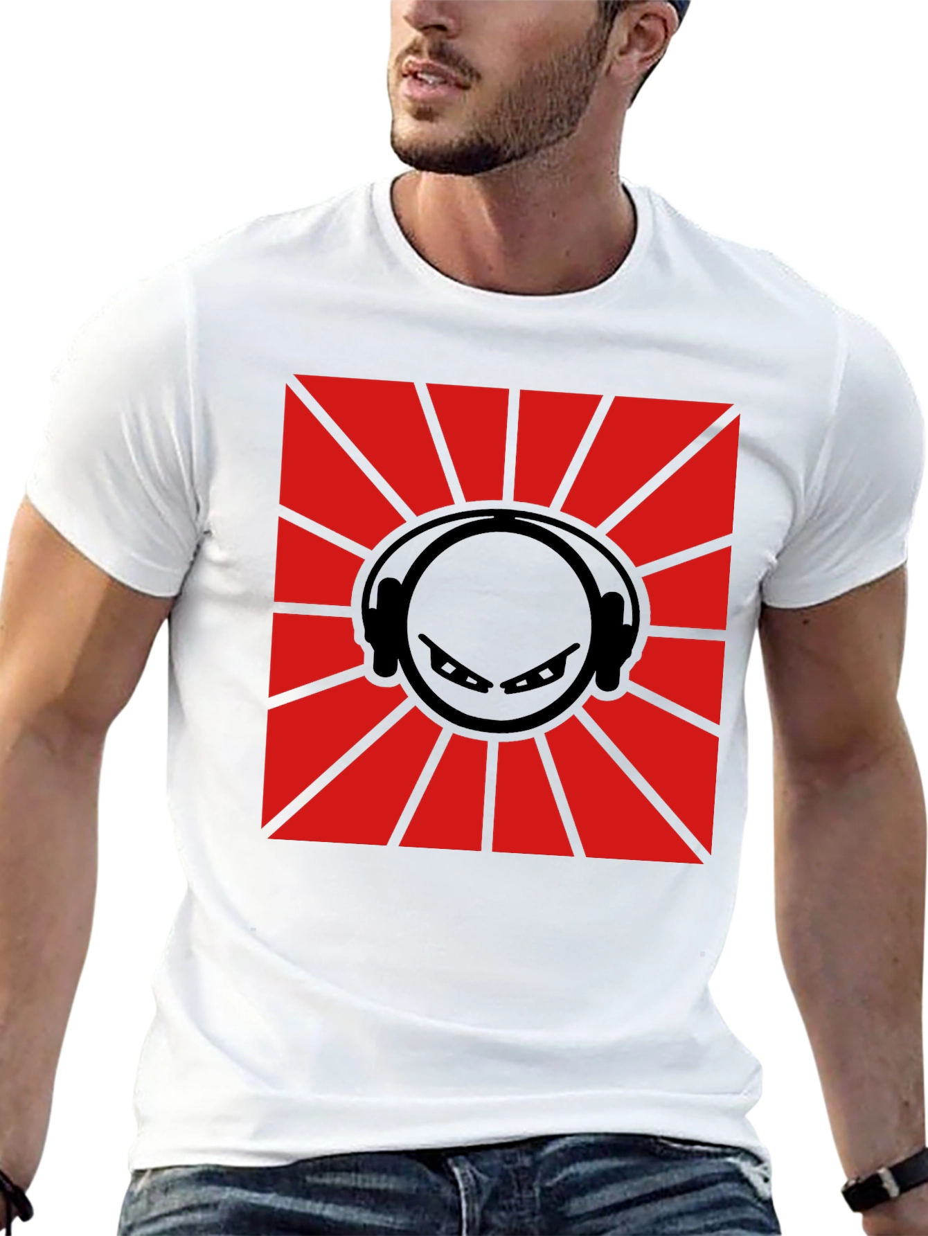 DJ Ninja Graphic Tee - Red & Black Design