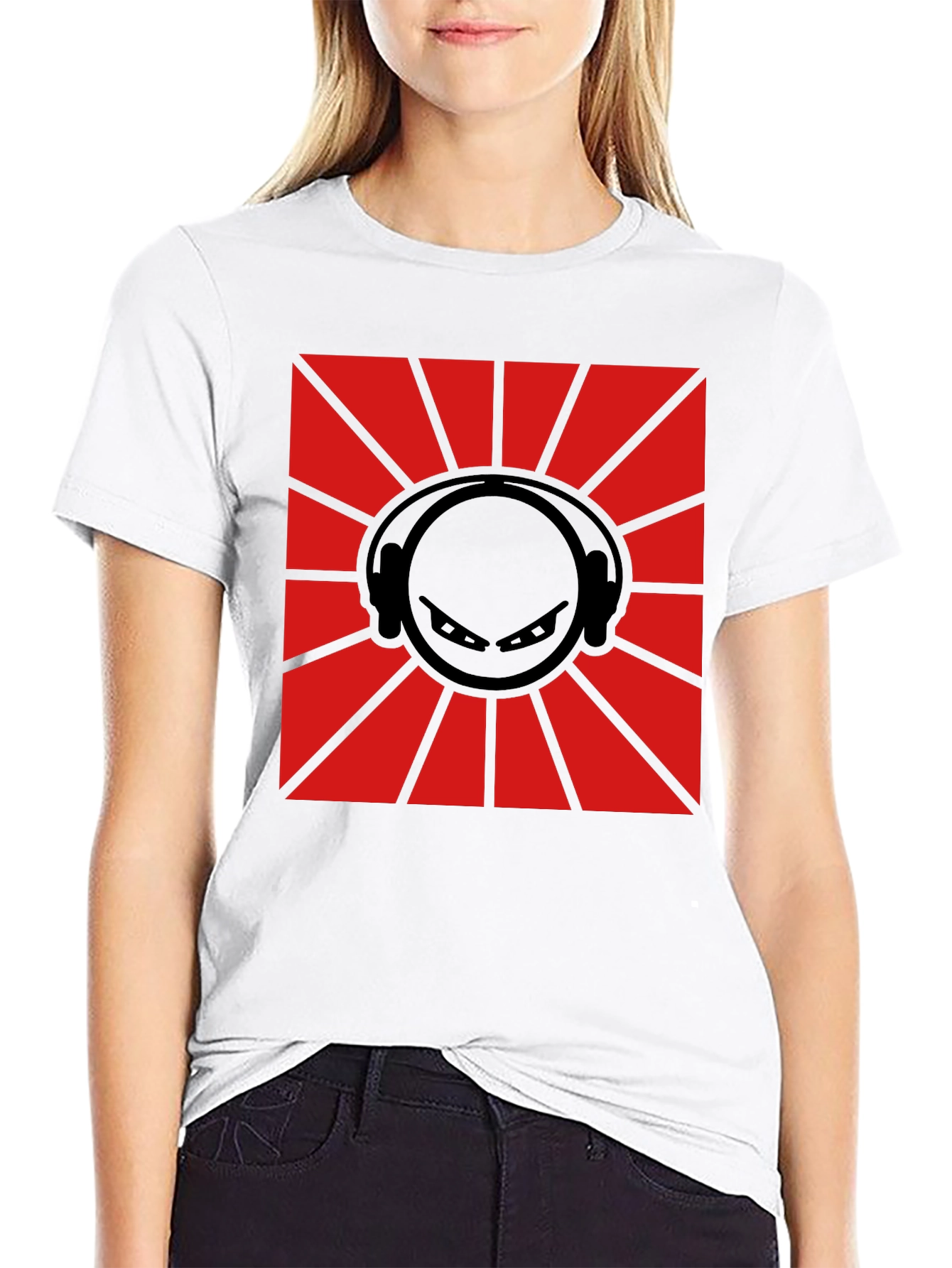 DJ Ninja Graphic Tee - Red & Black Design