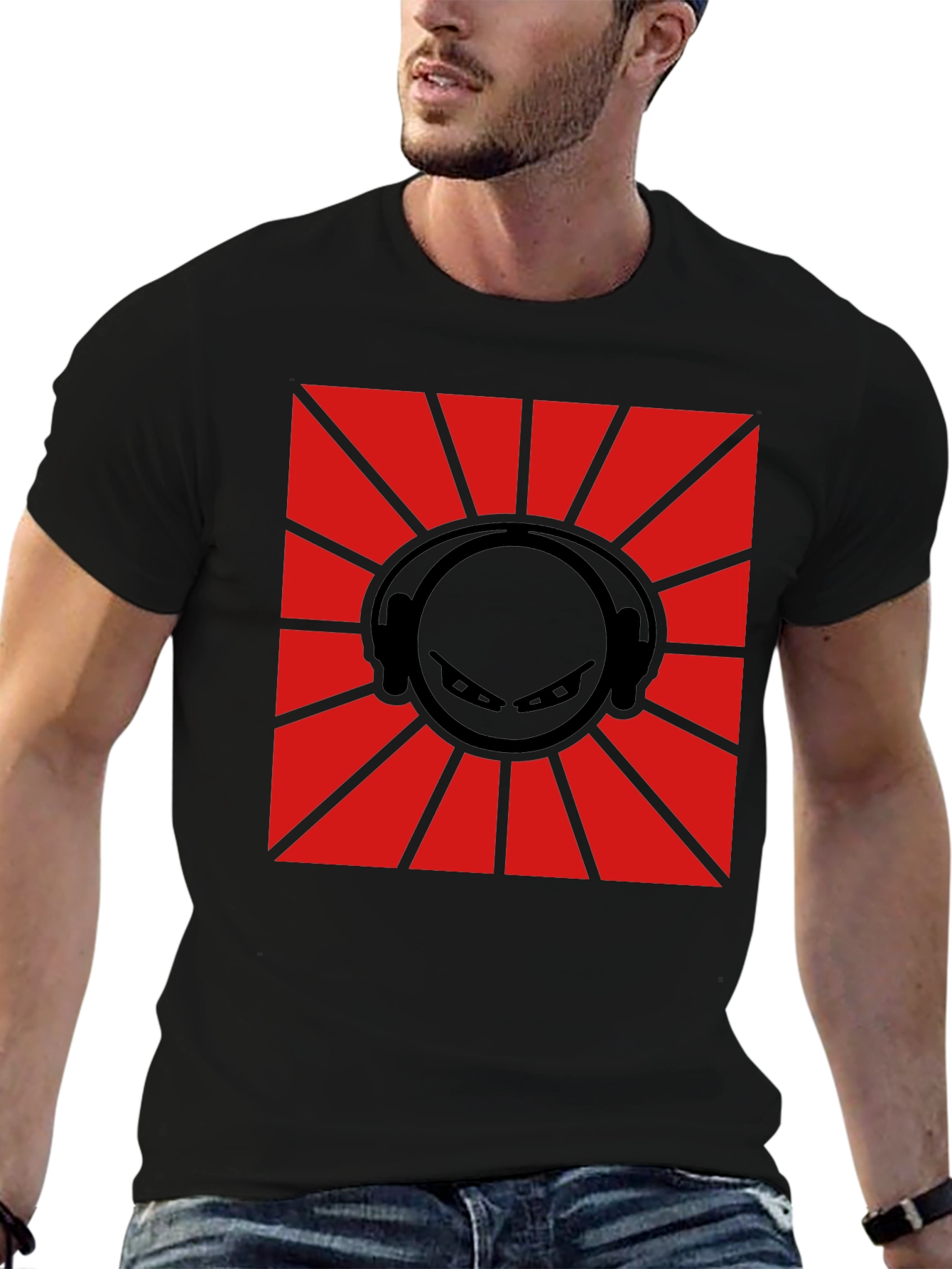 DJ Ninja Graphic Tee - Red & Black Design