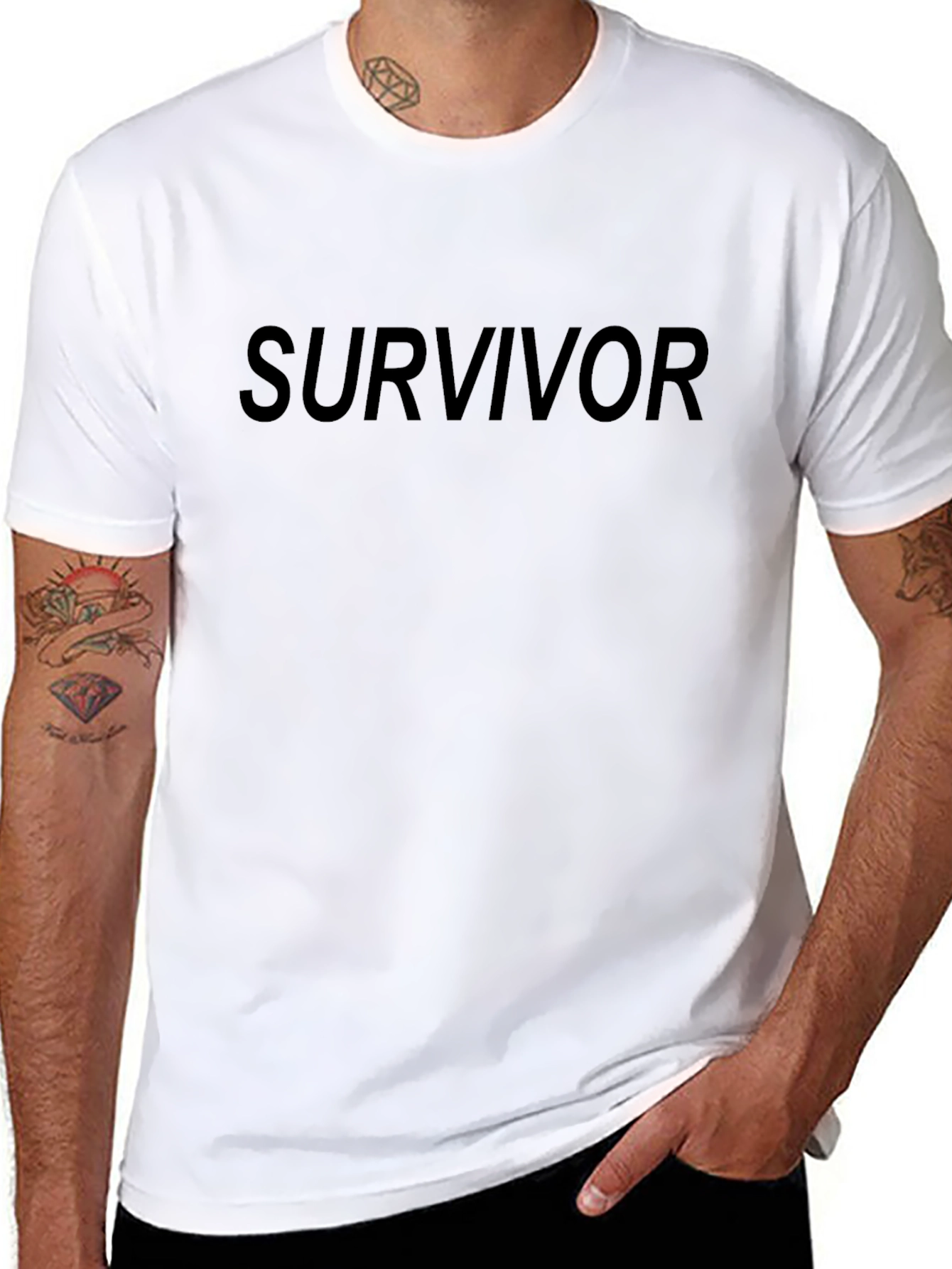 Survivor Tee - Classic Black Graphic T-Shirt