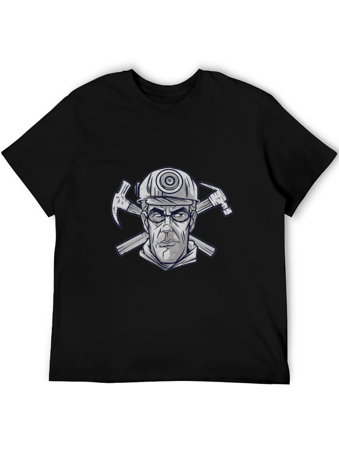 Miner Graphic Tee - Mens Black Crew Neck