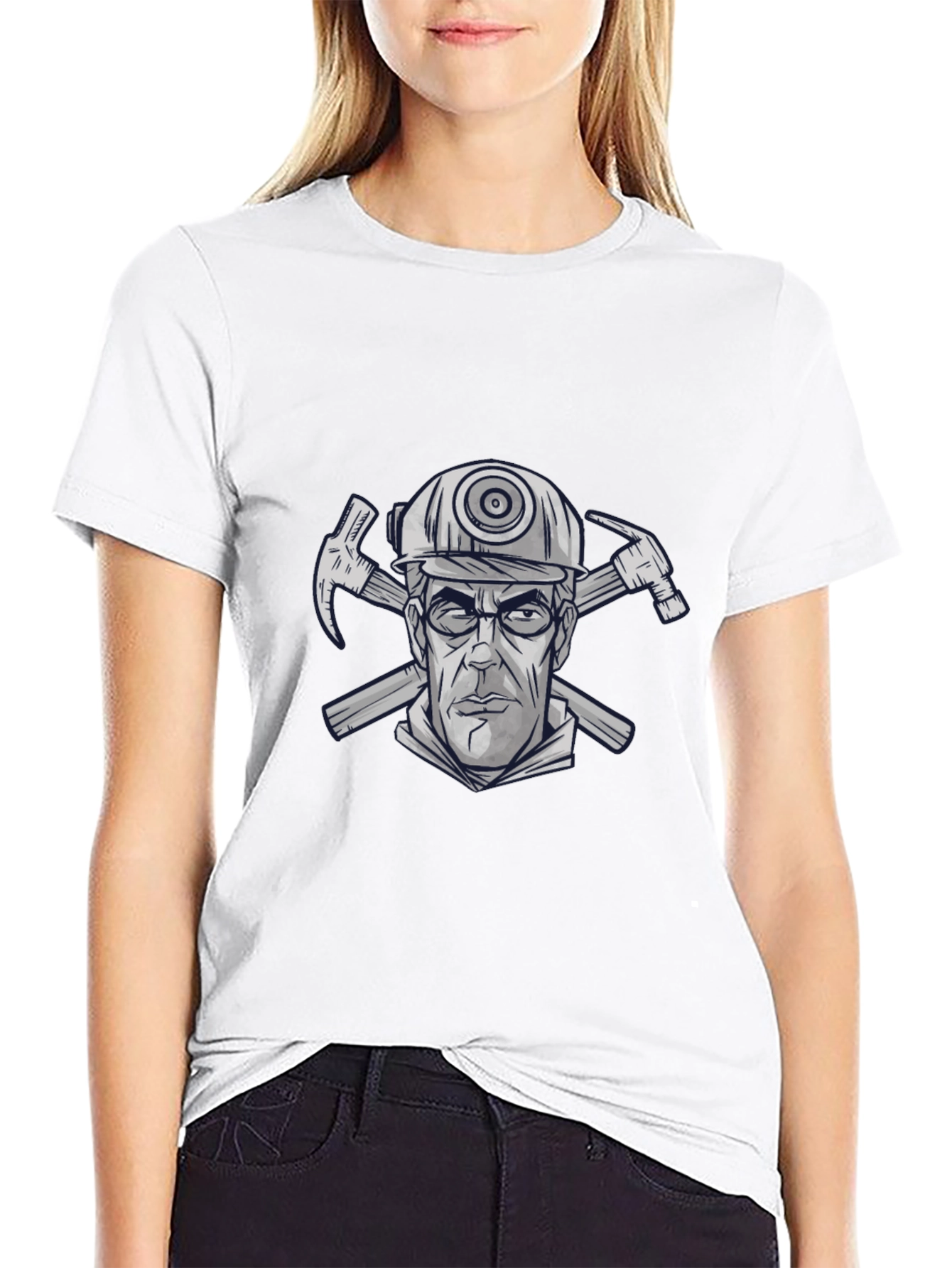 Miner Graphic Tee - Mens Black Crew Neck