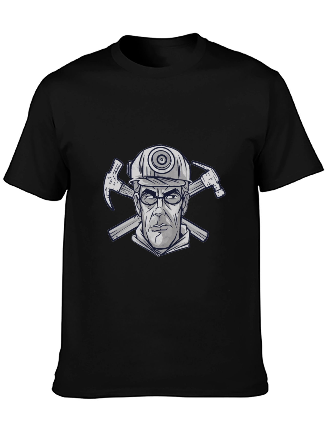 Miner Graphic Tee - Mens Black Crew Neck